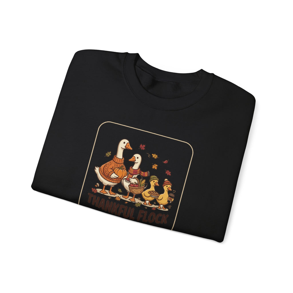 Thankful Flock Crewneck Sweatshirt | Thanksgiving Turkey, Fall Foliage