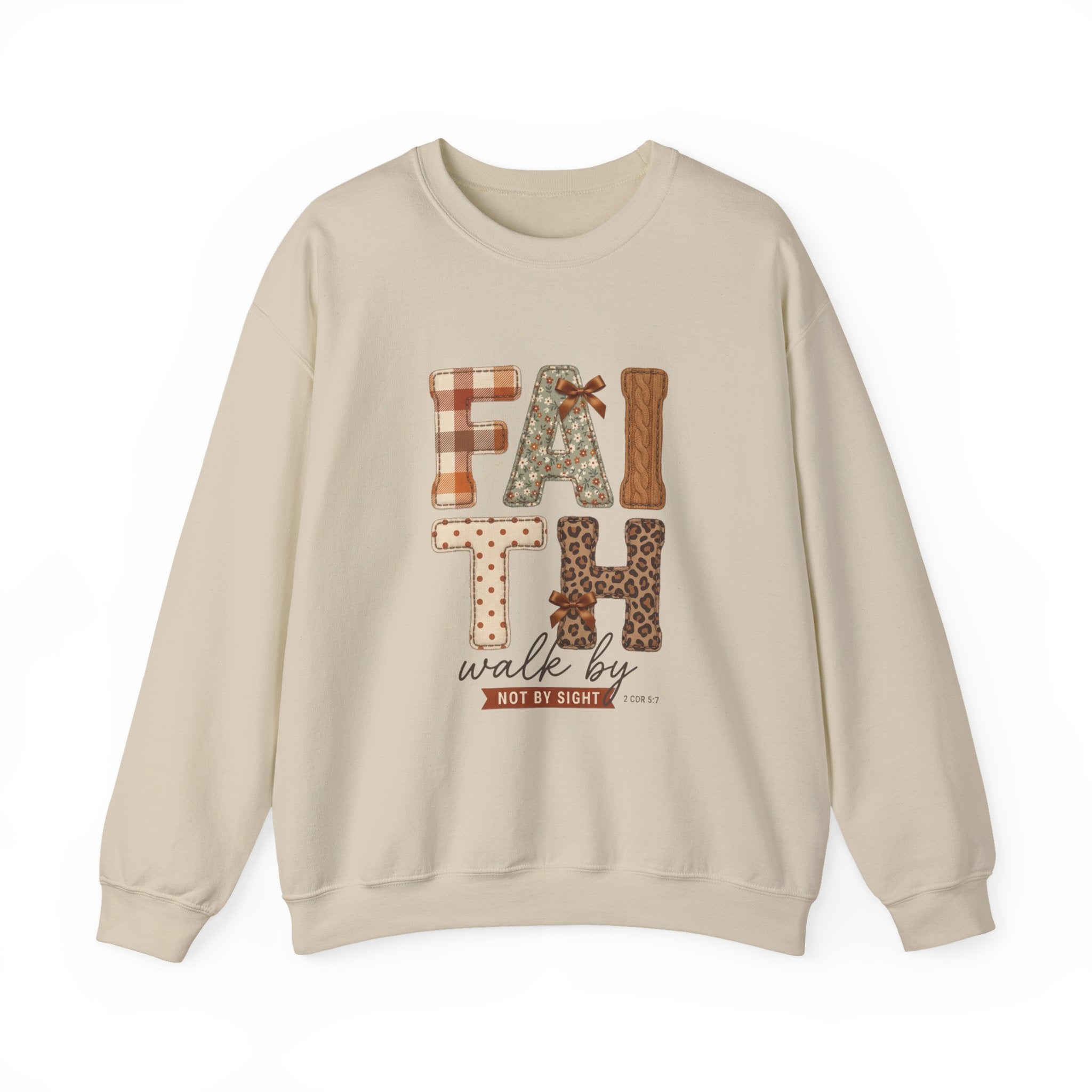 Faith Walk by Faith Sweatshirt | Christian Autumn, Fall Leaves & Plaid