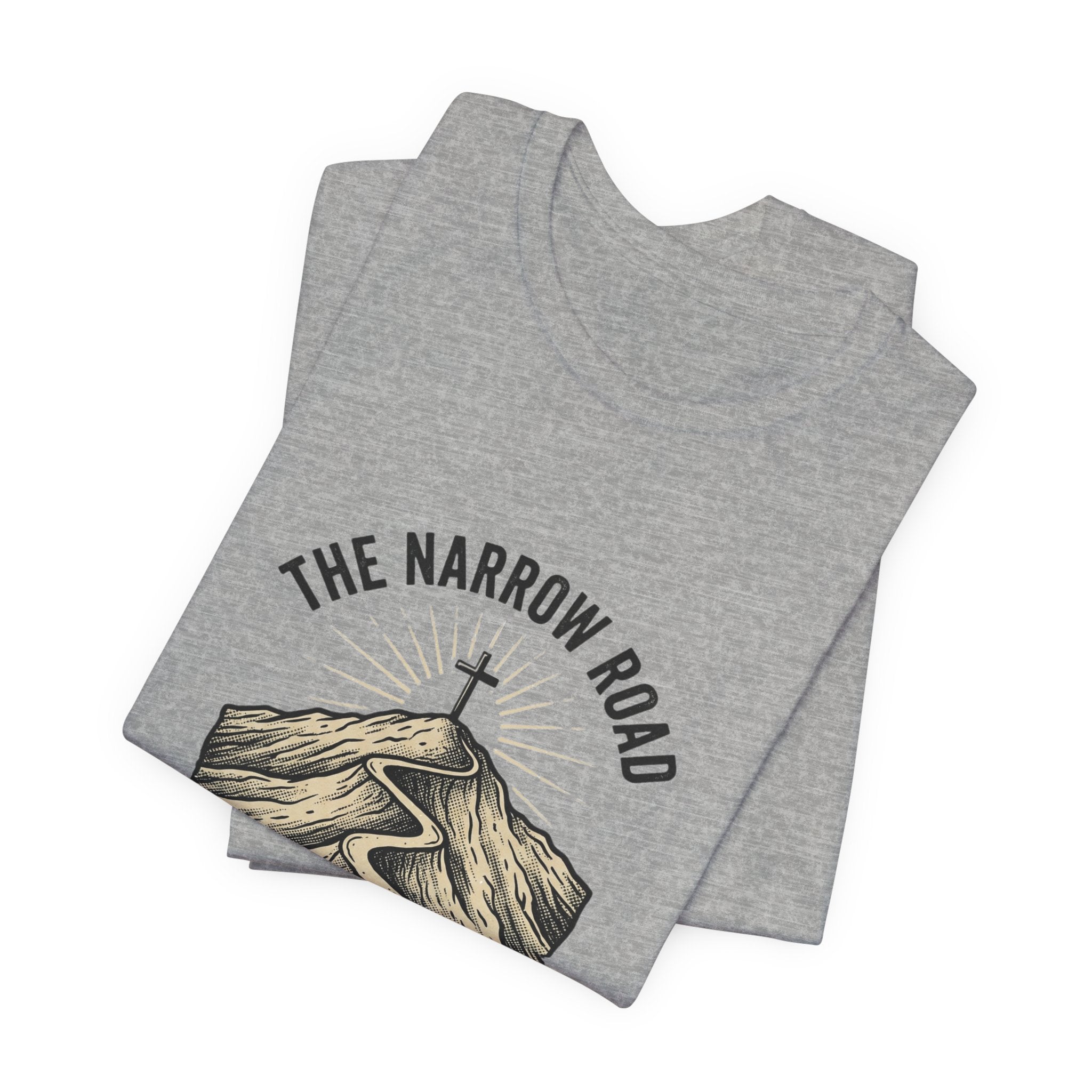 The Narrow Road Tee | Christian Streetwear, Matthew 7:14 Scripture Graphic