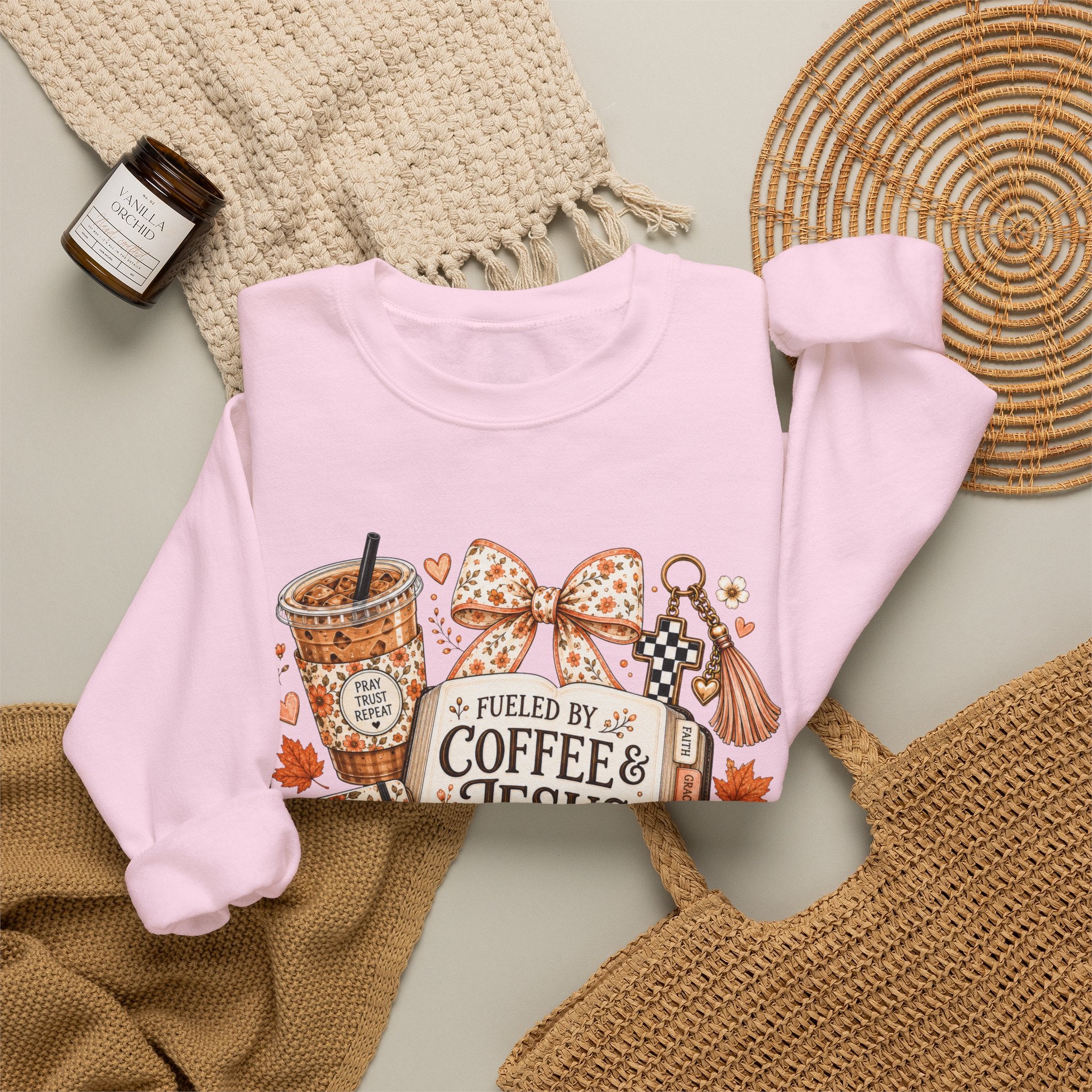Christian Coffee Sweatshirt — "Fueled by Coffee & Jesus" Crewneck