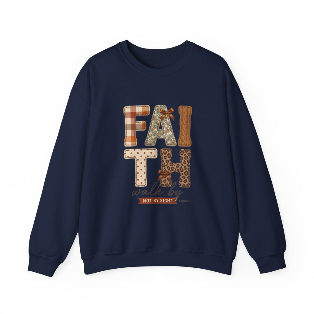 Faith Walk by Faith Sweatshirt | Christian Autumn, Fall Leaves & Plaid