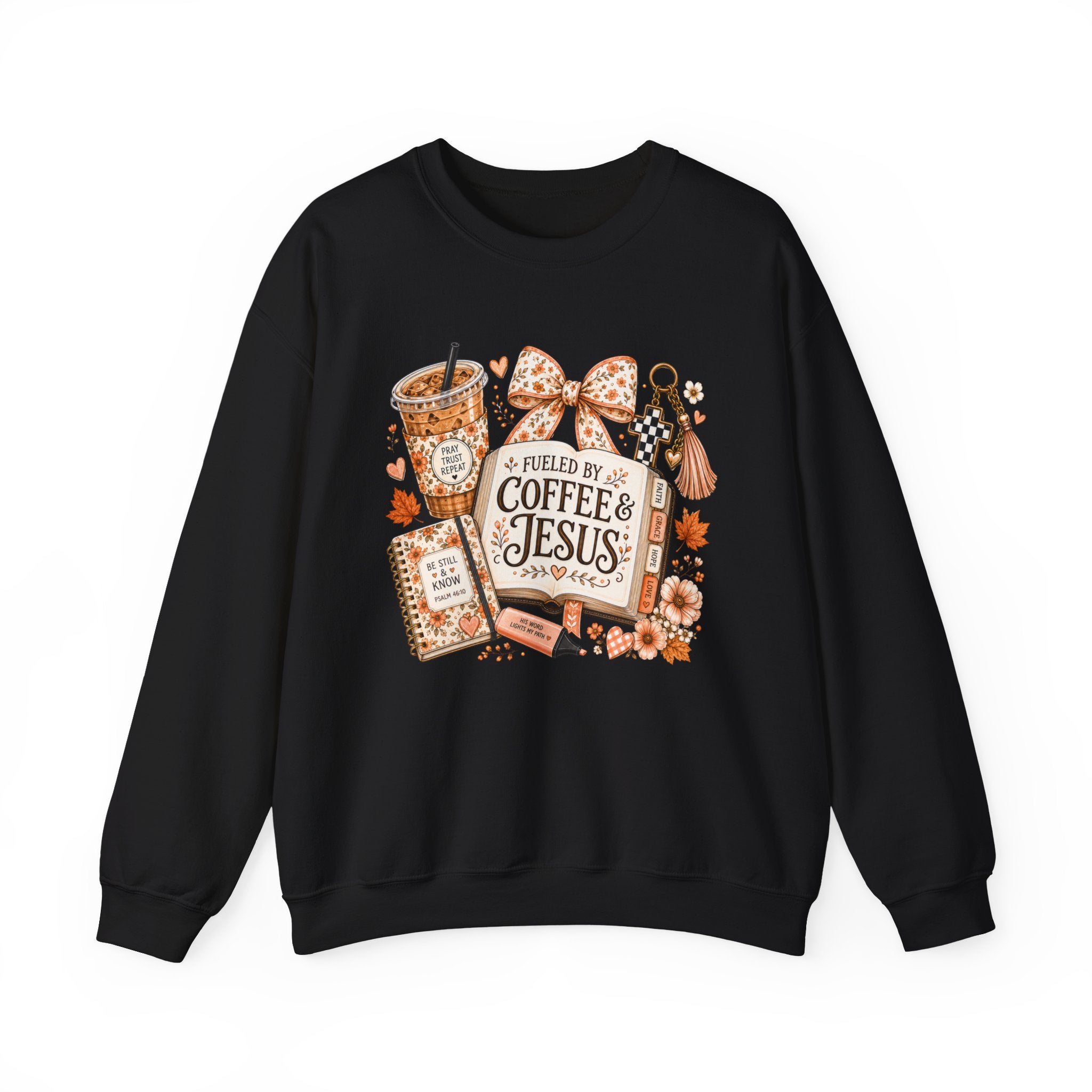 Christian Coffee Sweatshirt — "Fueled by Coffee & Jesus" Crewneck