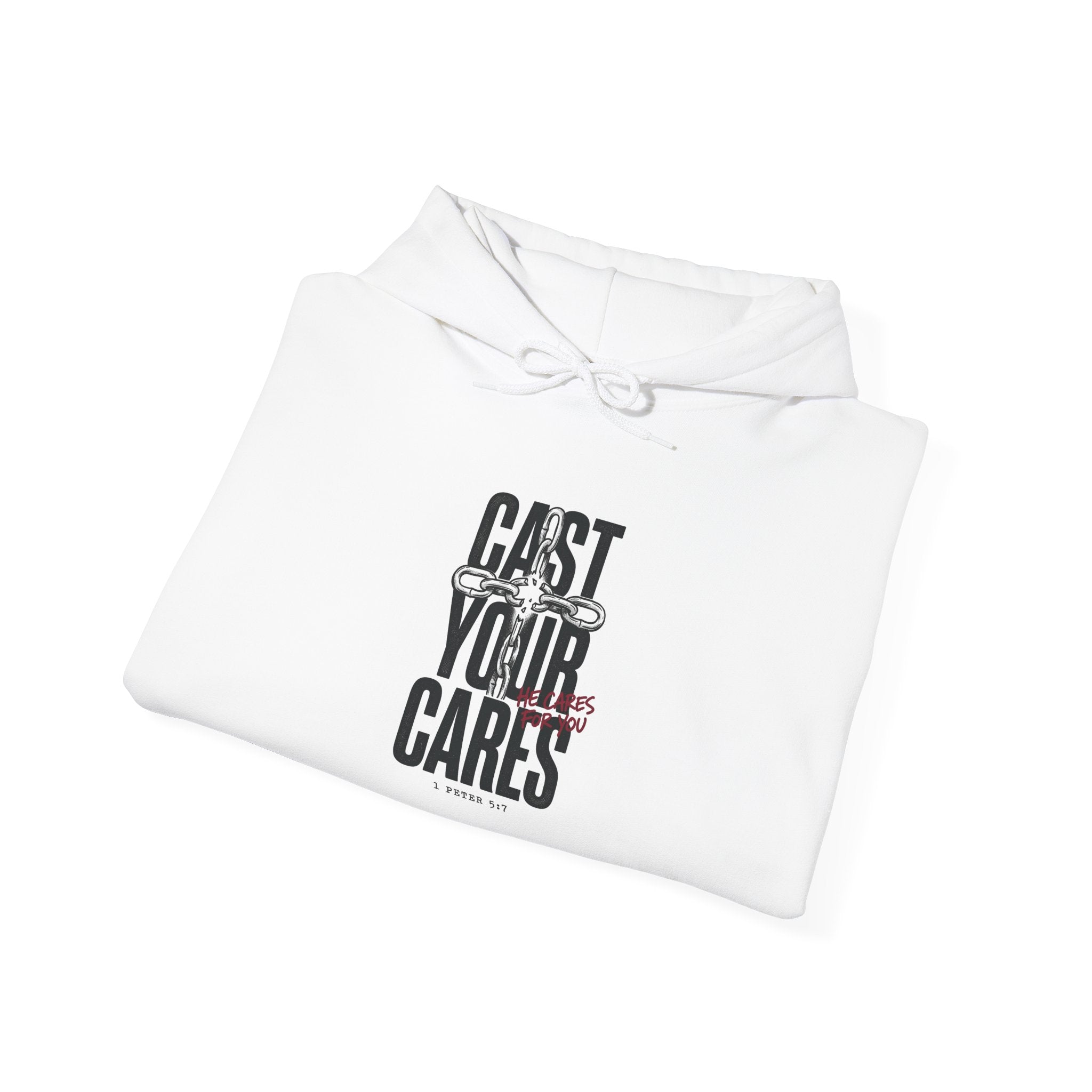 Cast Your Cares Hoodie | Christian Streetwear, Scripture Graphic
