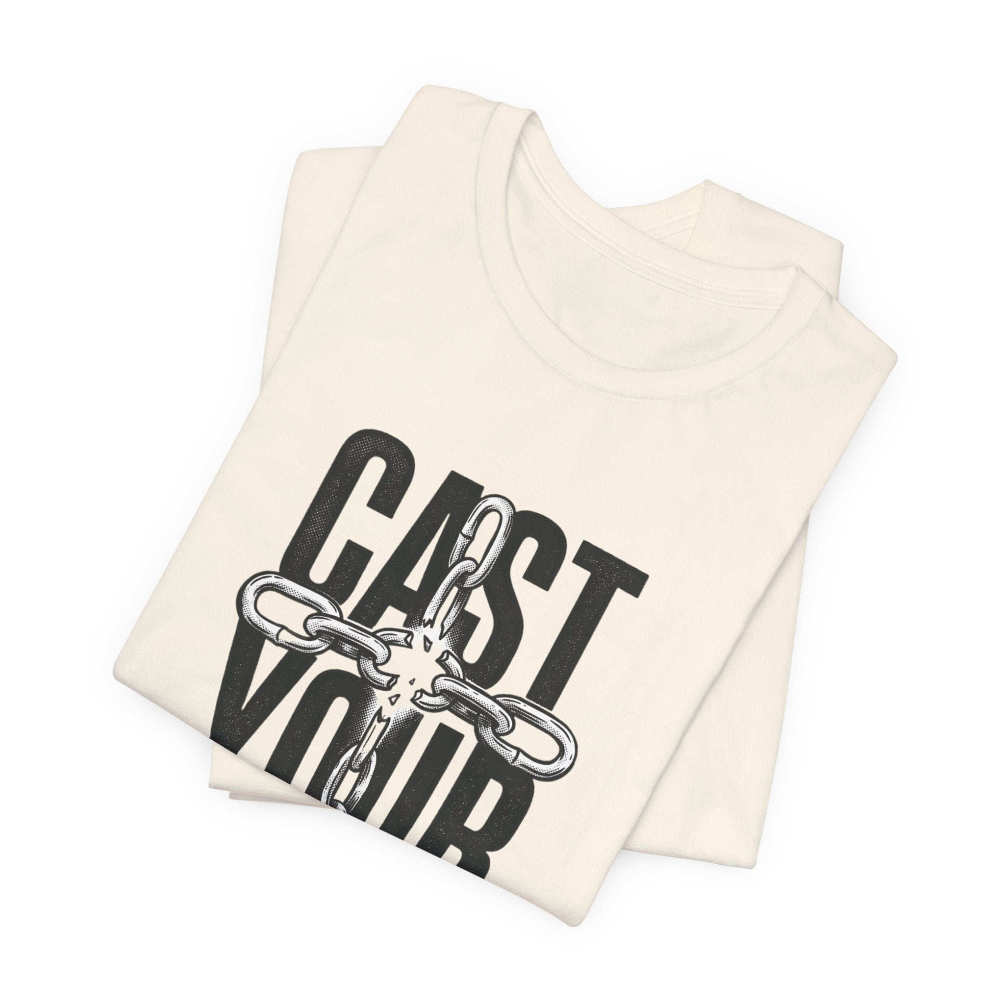 Cast Your Cares Tee | Christian streetwear, scripture cross graphic