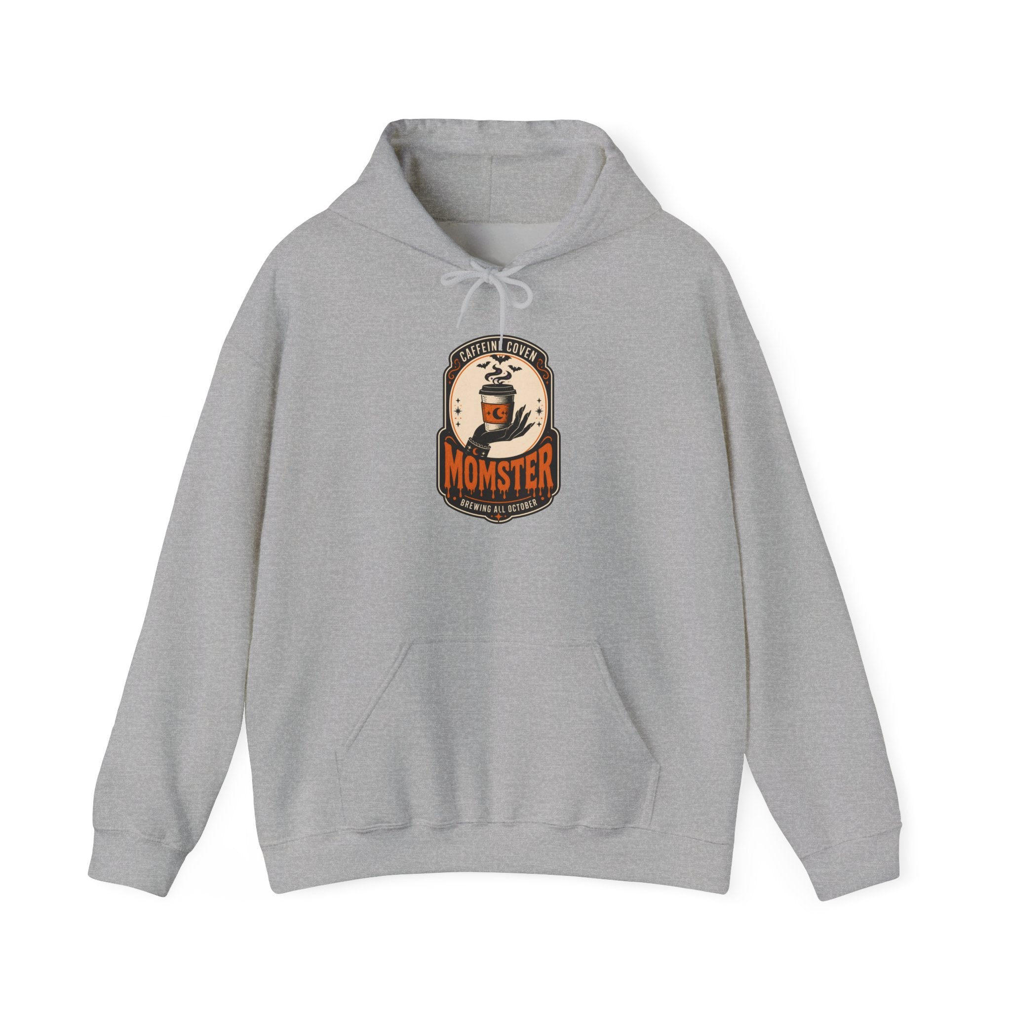 Momster Vampire Logo Hoodie | Halloween mom graphic, bats, distressed lettering