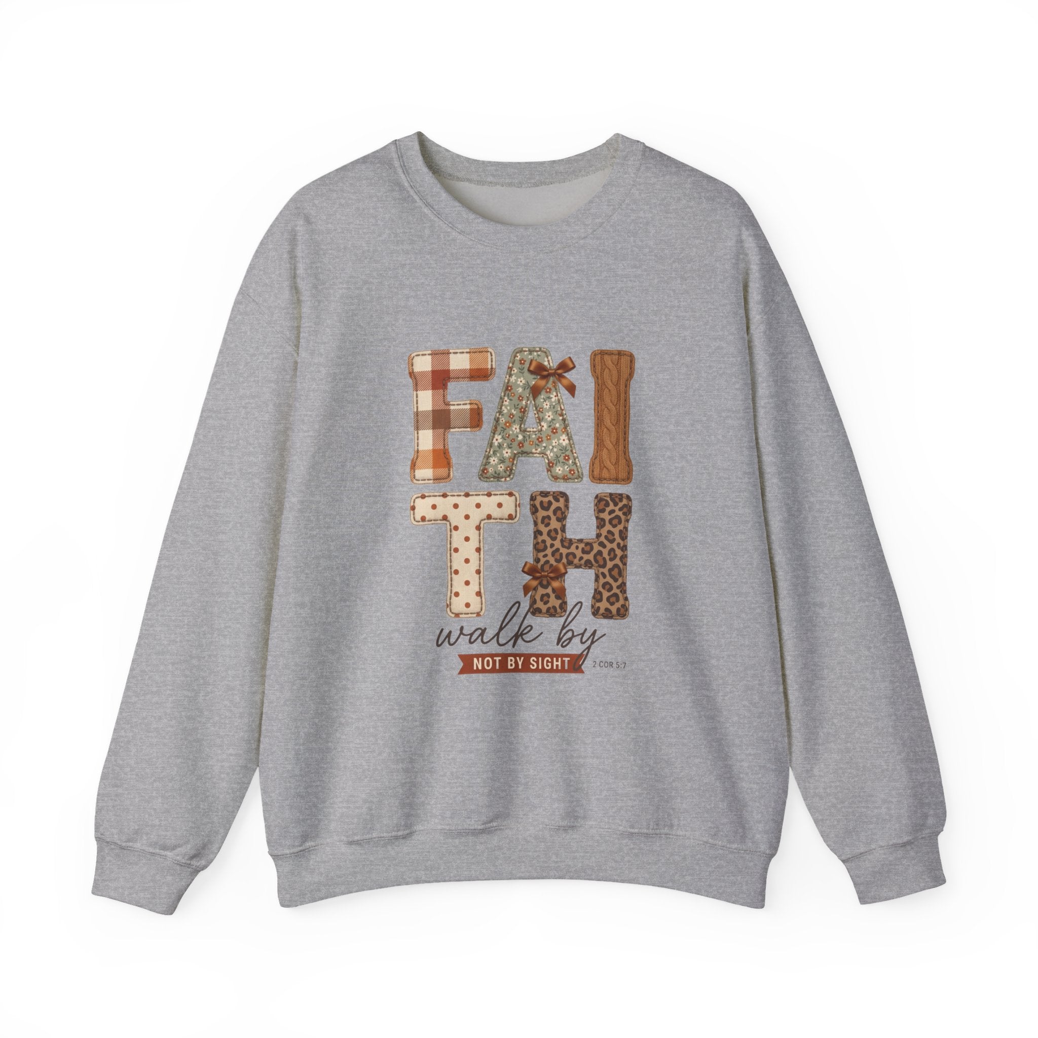 Faith Walk by Faith Sweatshirt | Christian Autumn, Fall Leaves & Plaid