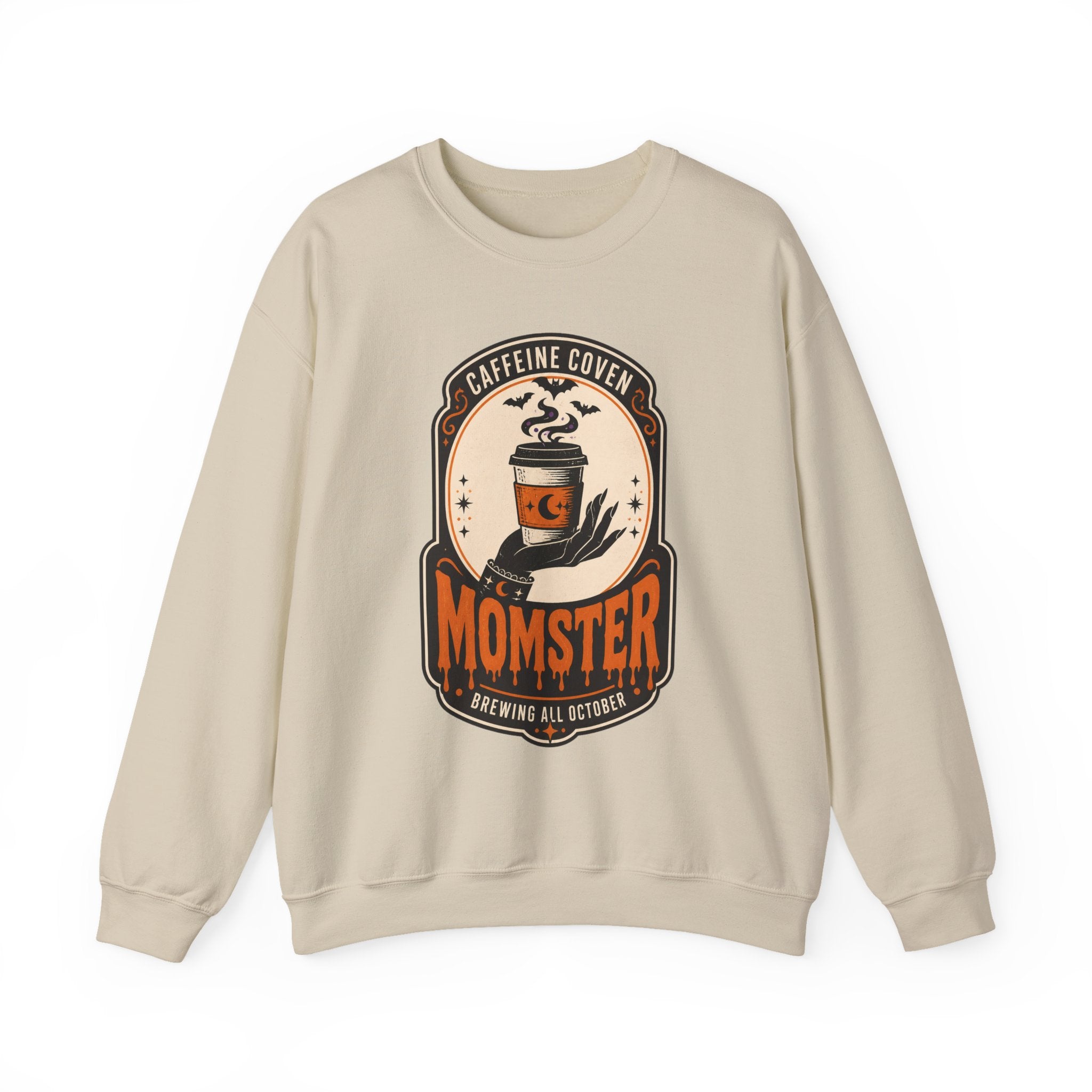 Momster Caffeine Coven Crewneck Sweatshirt | Halloween mom graphic