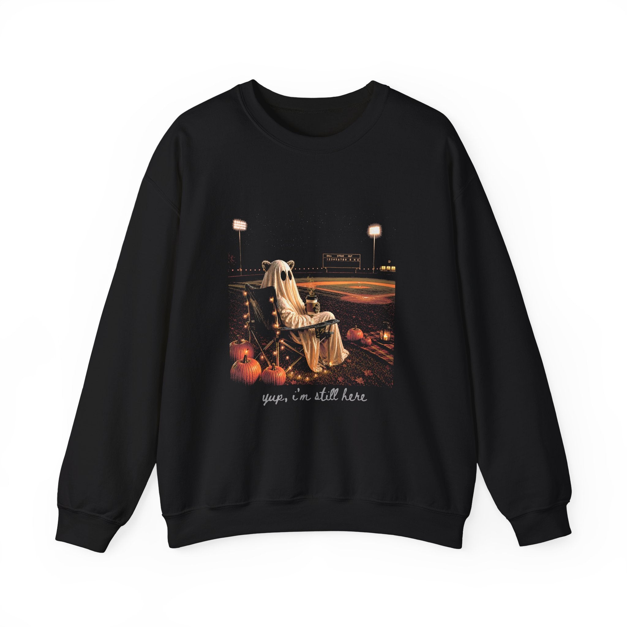 Halloween Ghost Recliner Sweatshirt - "Yeah, I’m Still Here" Cozy Crewneck