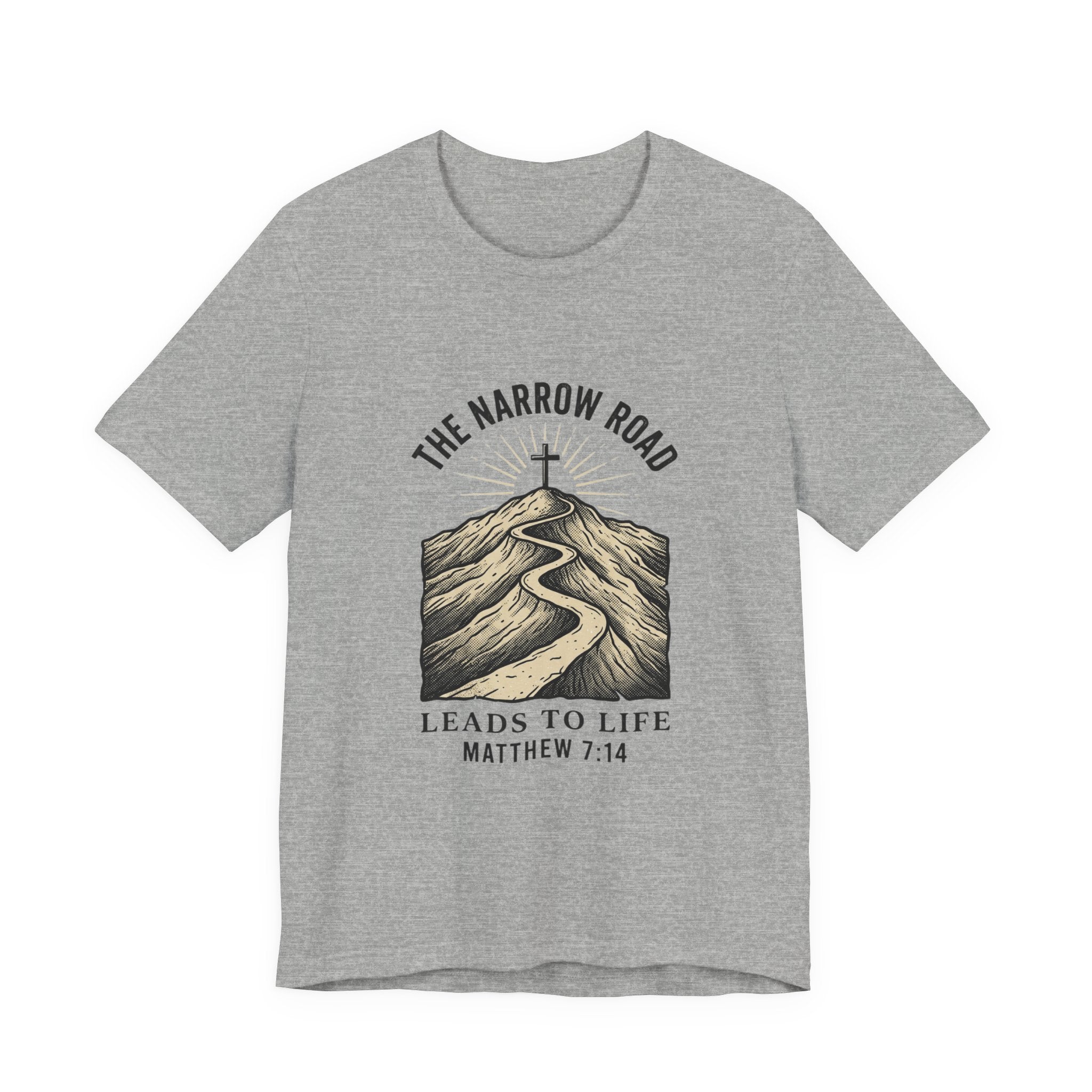 The Narrow Road Tee | Christian Streetwear, Matthew 7:14 Scripture Graphic
