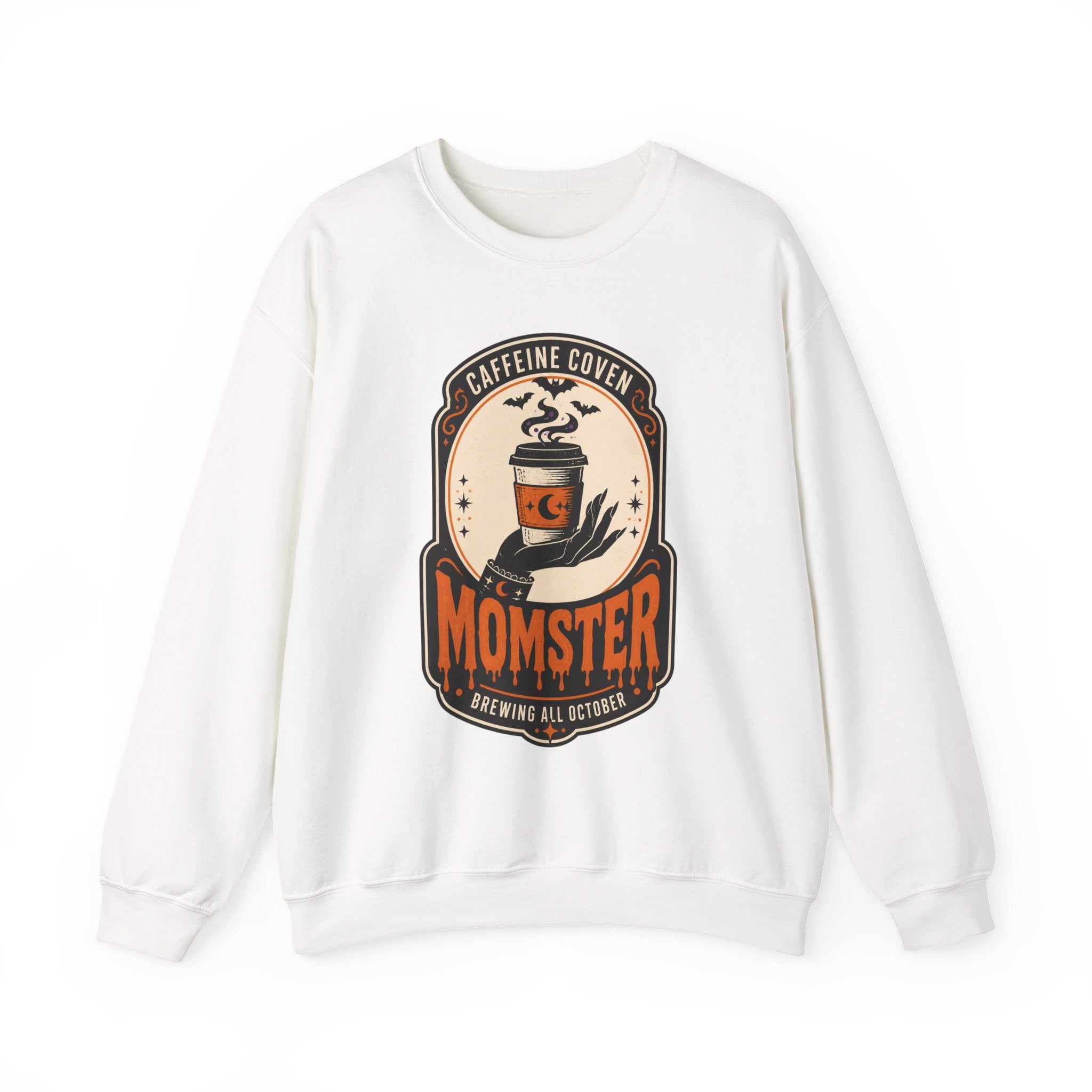 Momster Caffeine Coven Crewneck Sweatshirt | Halloween mom graphic