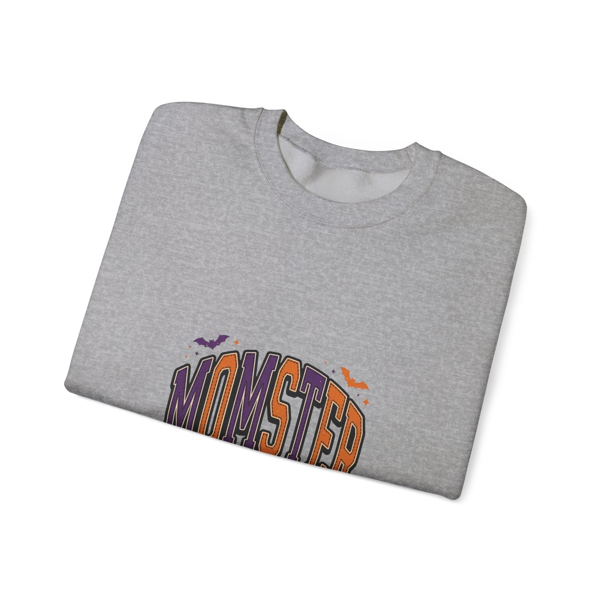 Momster Spooky Season Crewneck Sweatshirt | Halloween mom, bats, vintage orange-purple