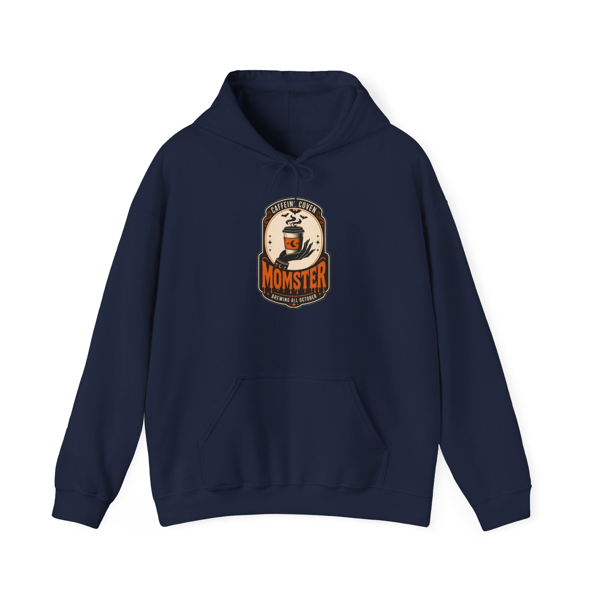 Momster Vampire Logo Hoodie | Halloween mom graphic, bats, distressed lettering