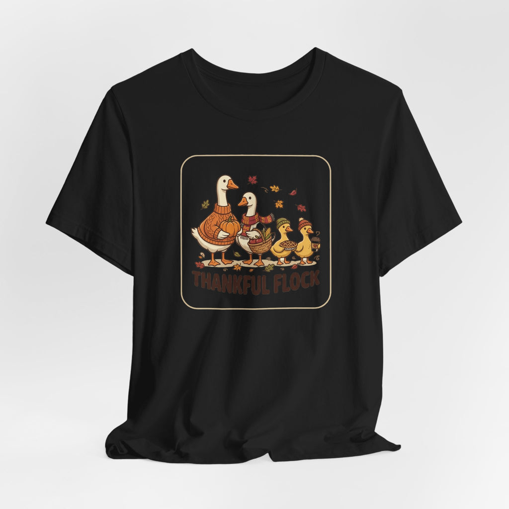 Thankful Flock Tee | Thanksgiving Harvest, Cute Turkey Family, Fall Leaves
