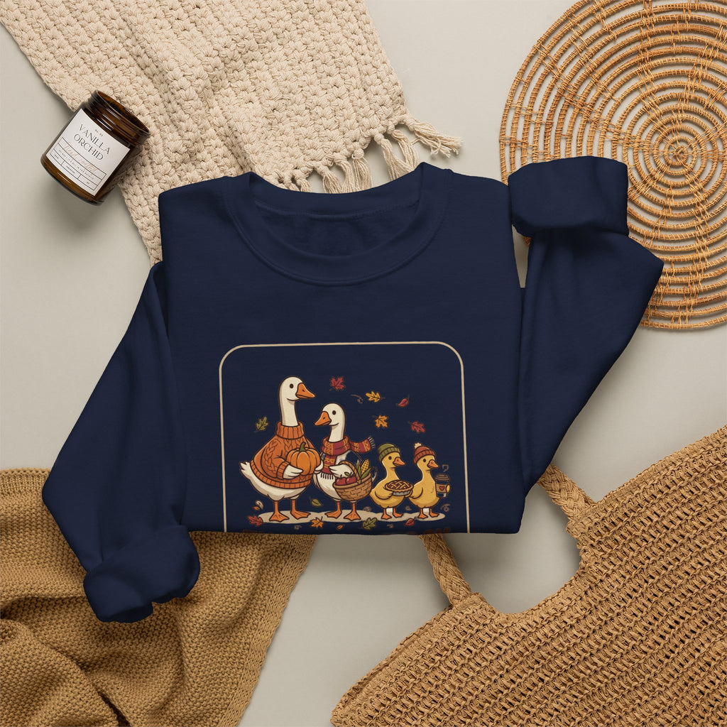 Thankful Flock Crewneck Sweatshirt | Thanksgiving Turkey, Fall Foliage