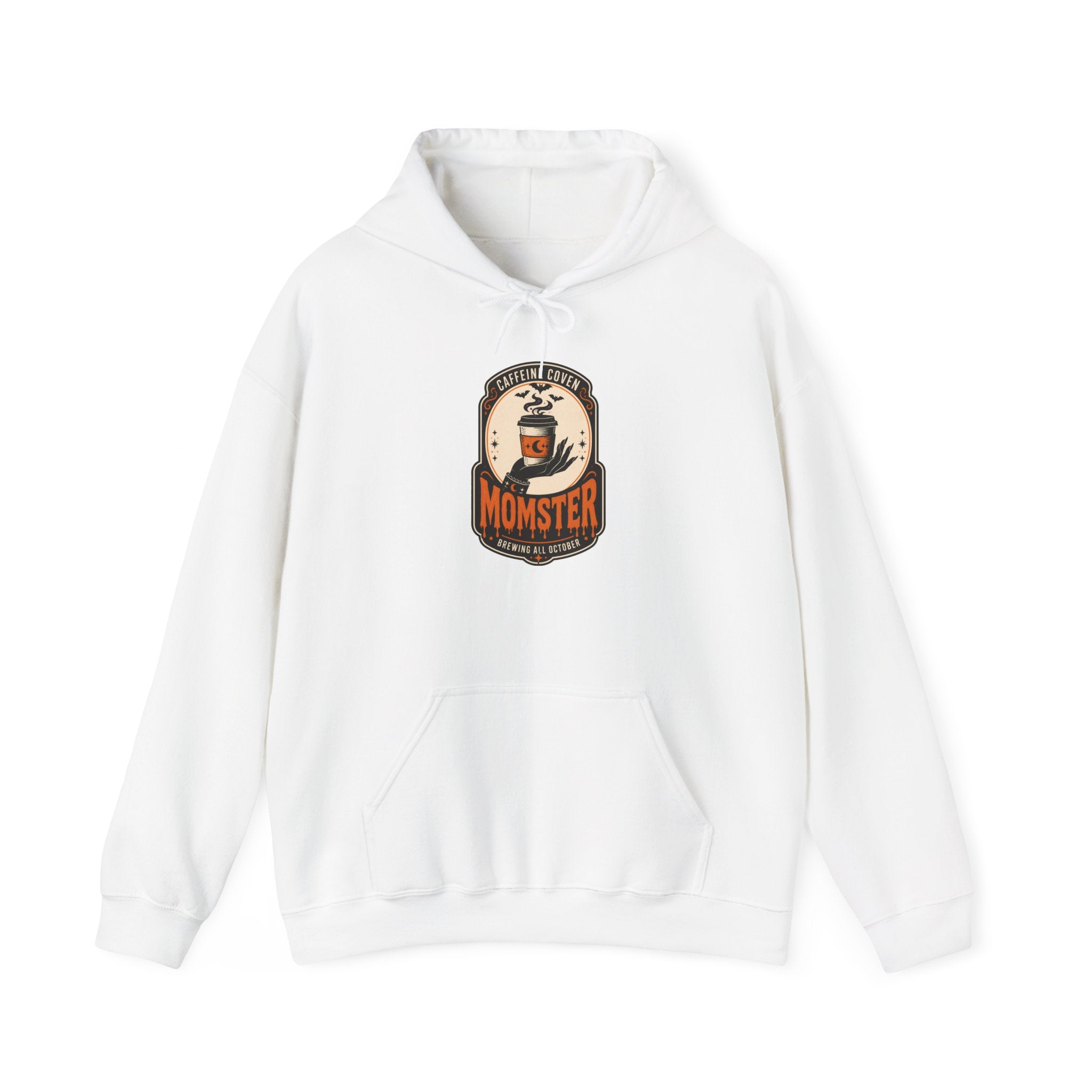 Momster Vampire Logo Hoodie | Halloween mom graphic, bats, distressed lettering