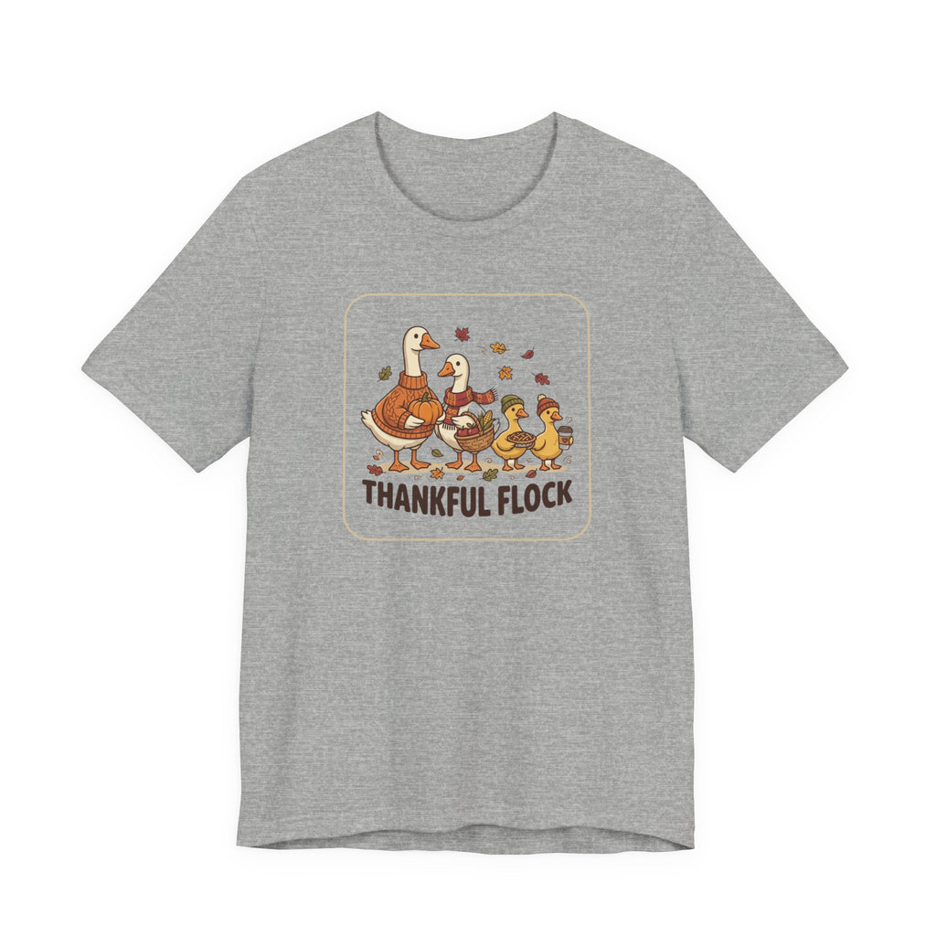 Thankful Flock Tee | Thanksgiving Harvest, Cute Turkey Family, Fall Leaves