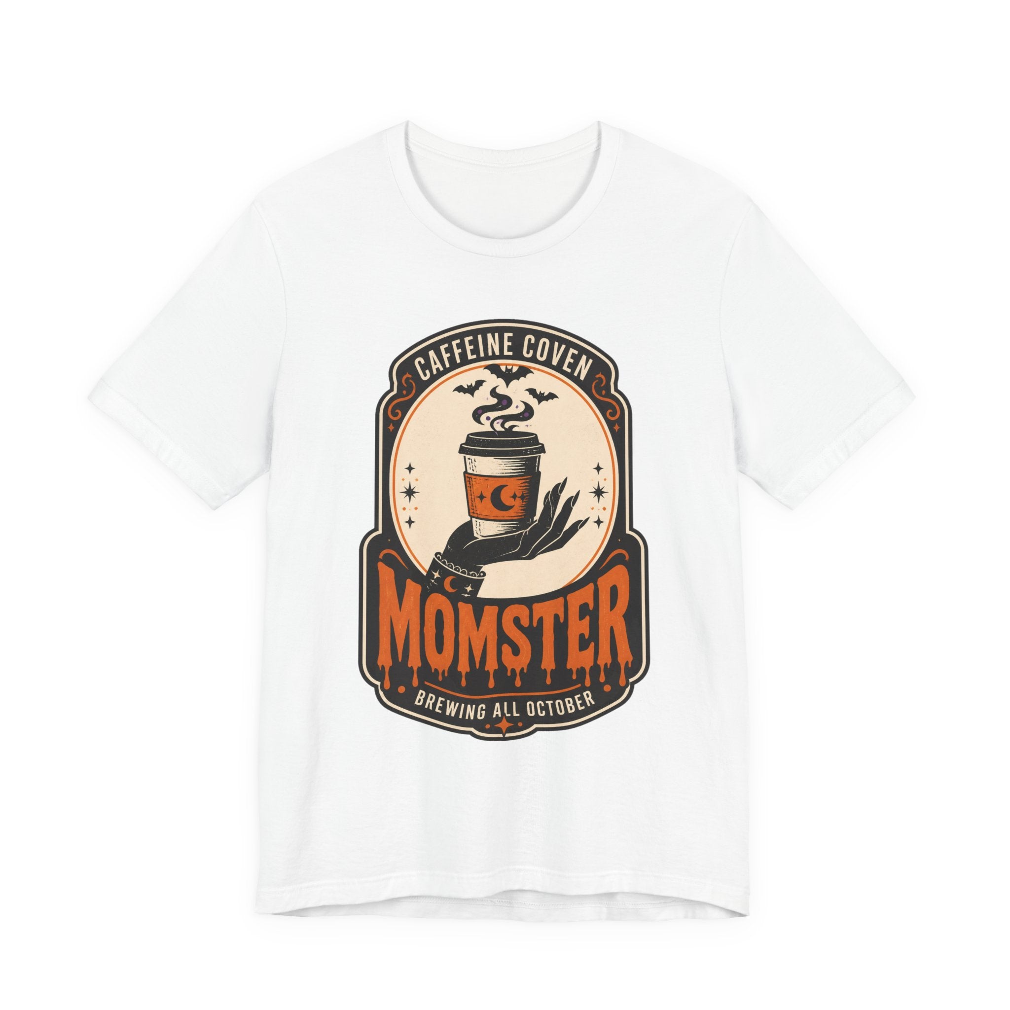 Momster Caffeine Coven Tee | Halloween Mom shirt, spooky coffee graphic