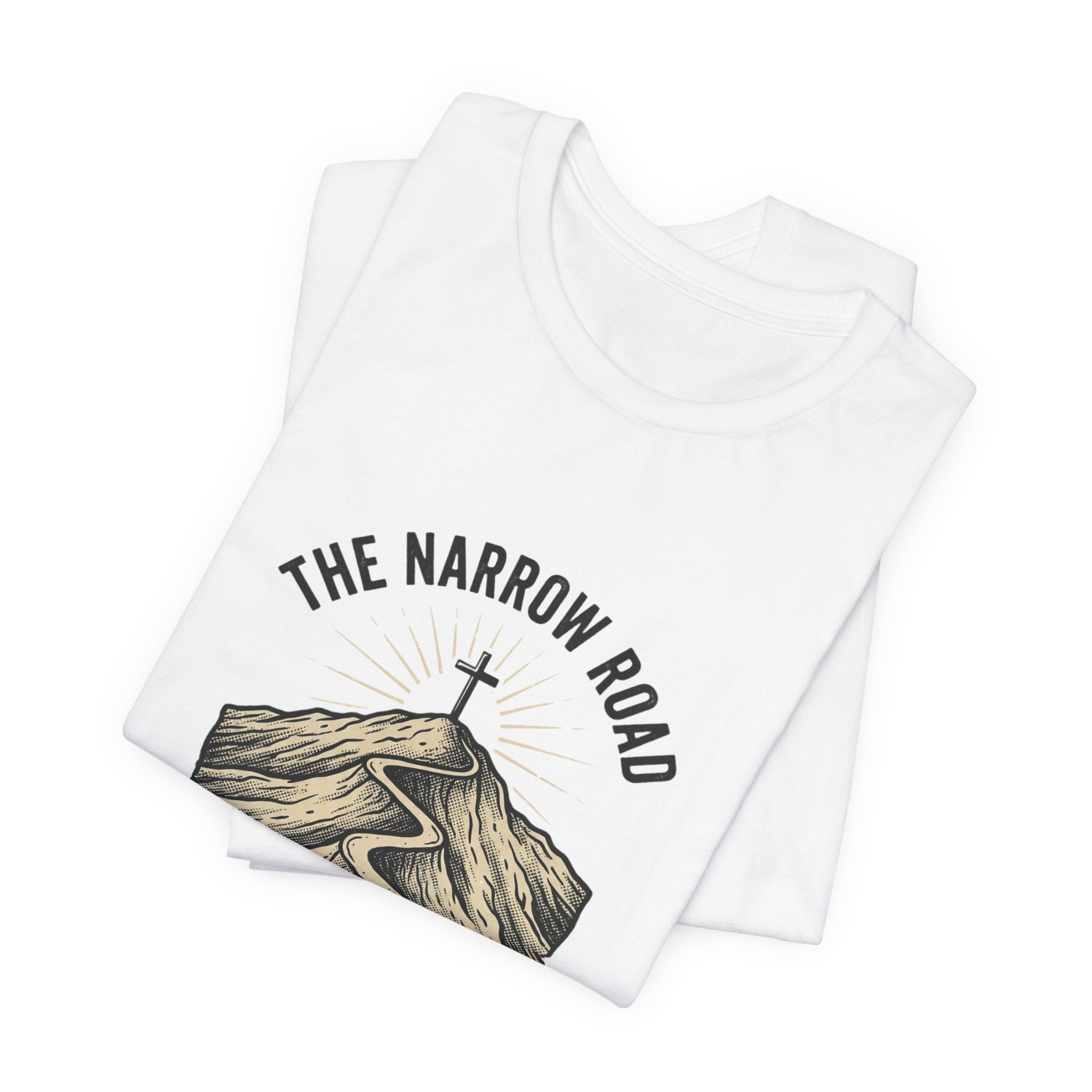 The Narrow Road Tee | Christian Streetwear, Matthew 7:14 Scripture Graphic