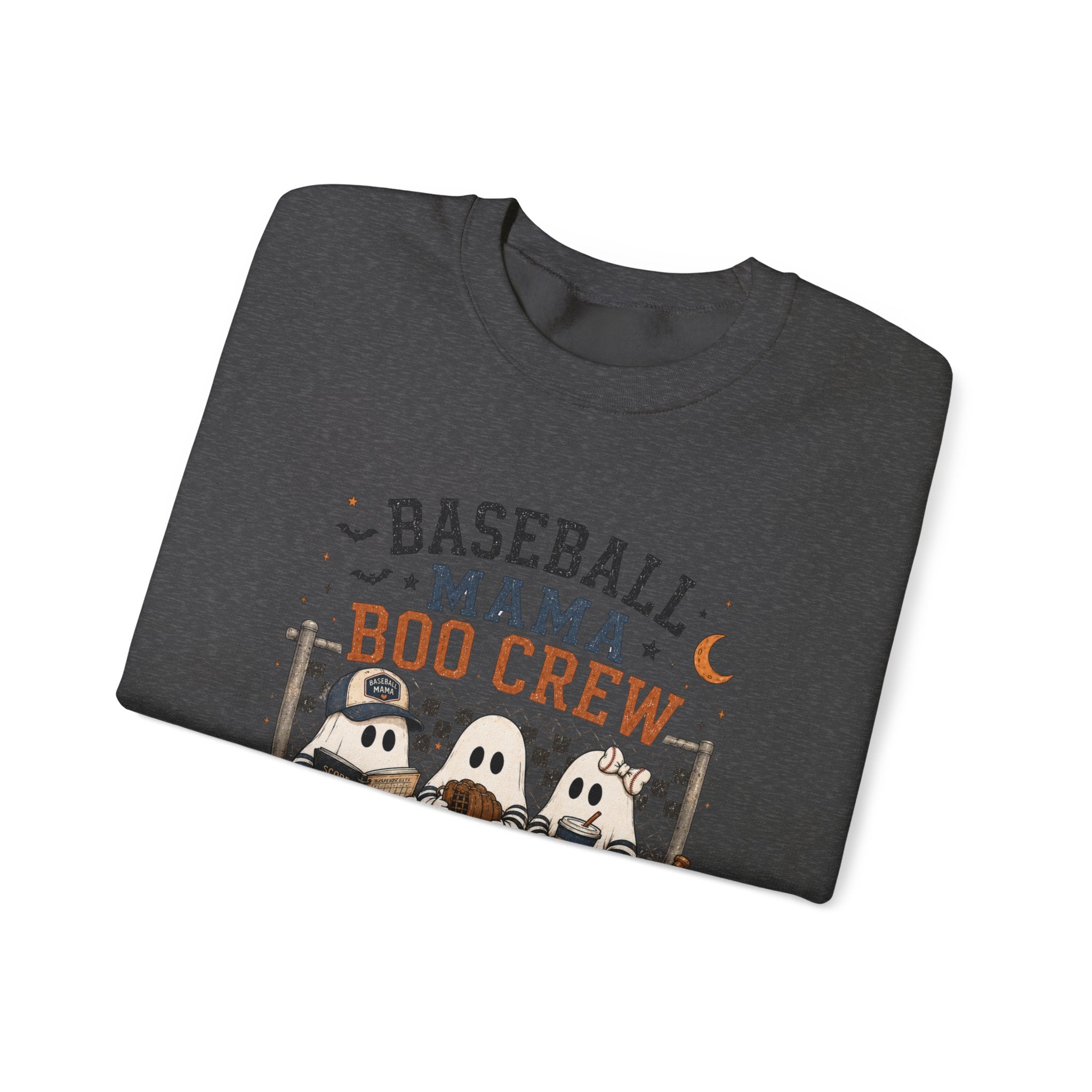 Baseball Mama Boo Crew Sweatshirt — Halloween Baseball Mom Pullover