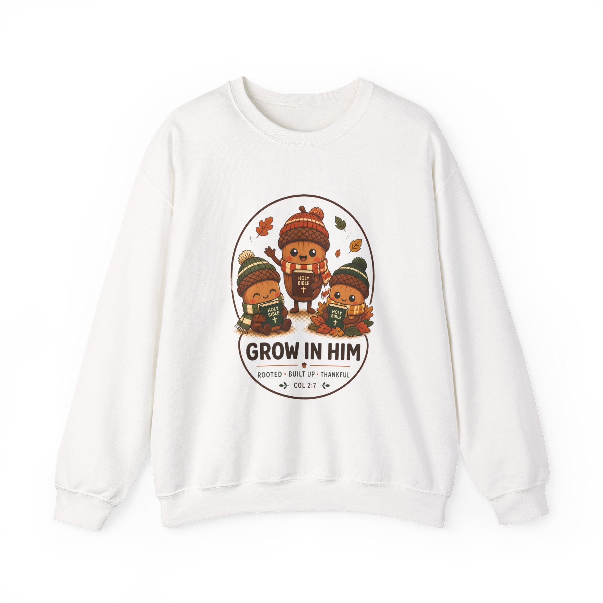 Grow in Him Sweatshirt | Christian Autumn, Fall Leaves Faith Apparel