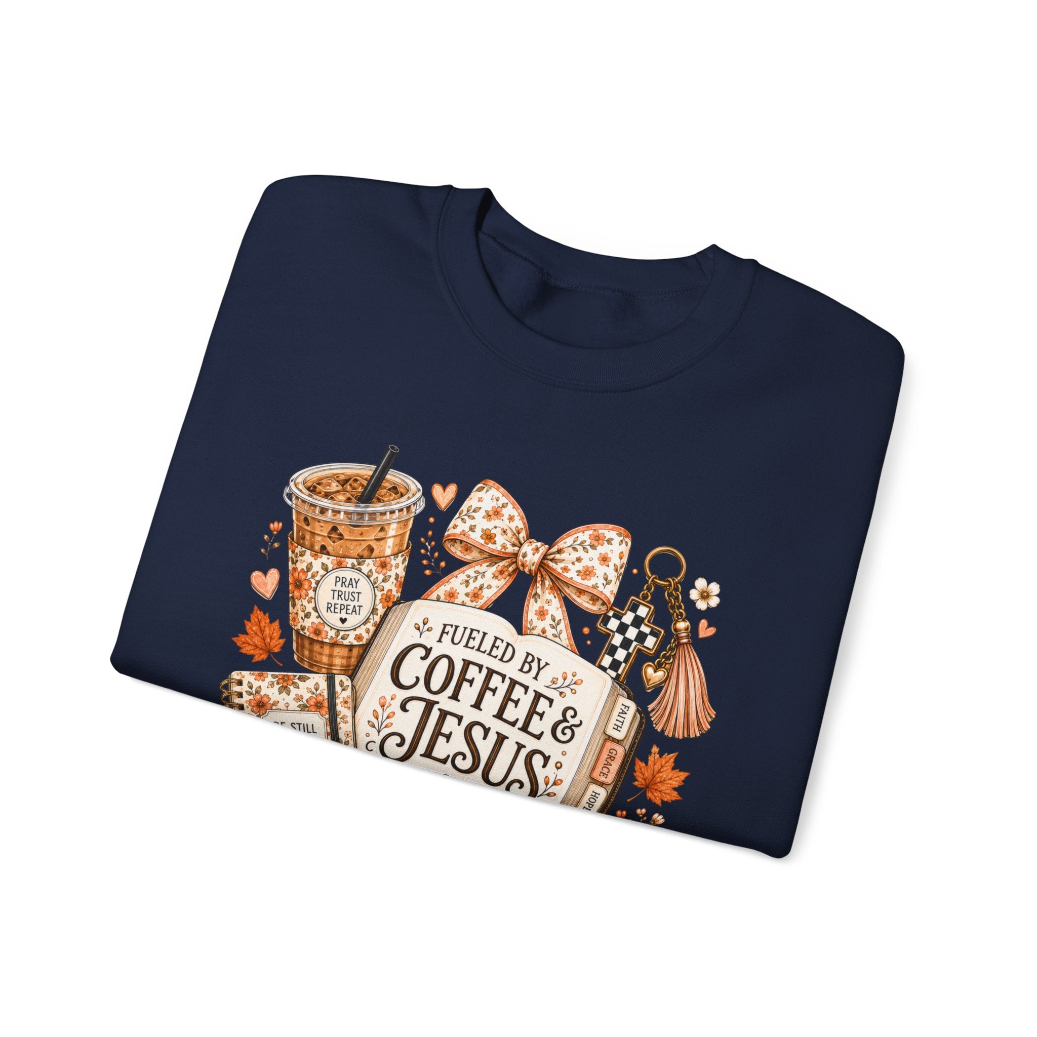 Christian Coffee Sweatshirt — "Fueled by Coffee & Jesus" Crewneck