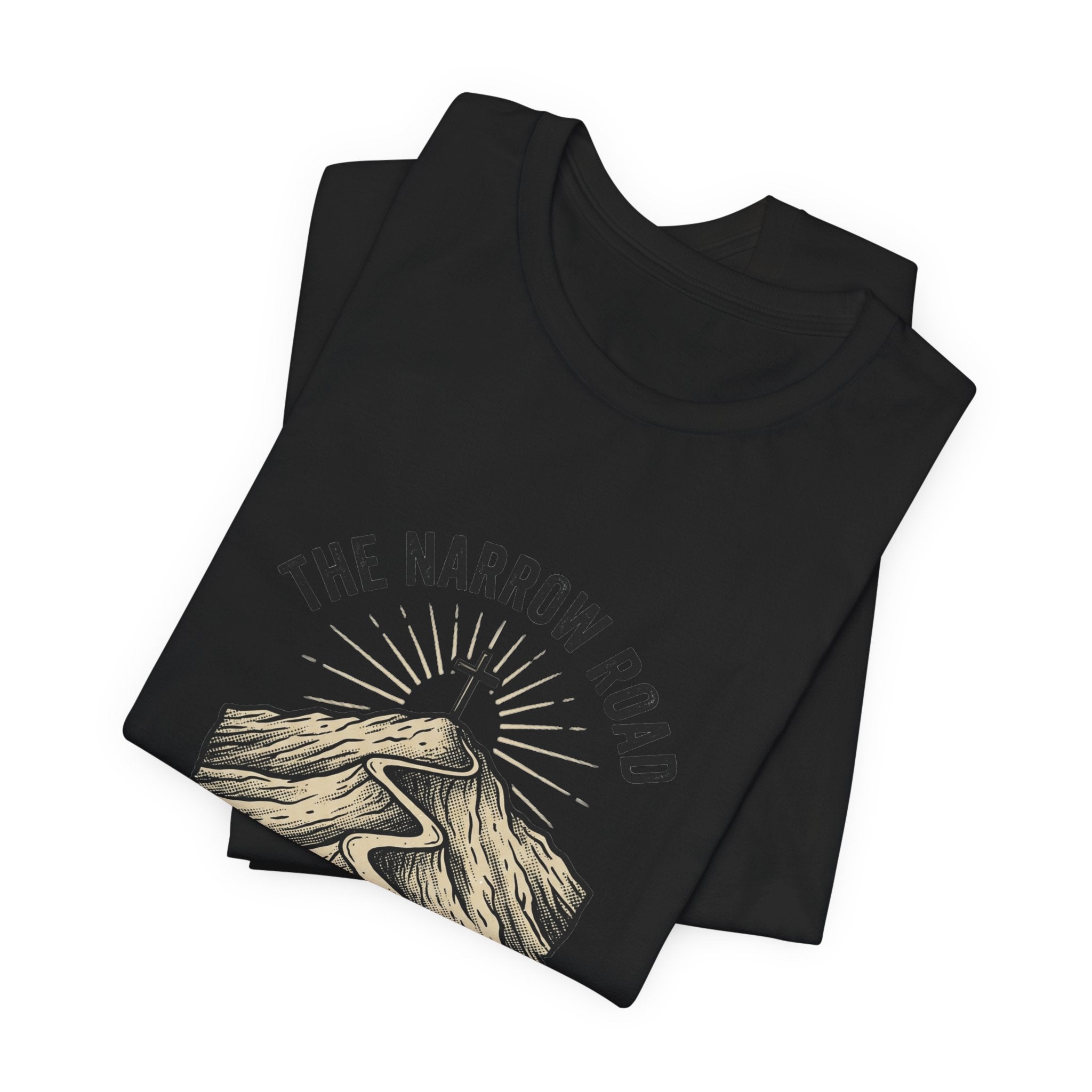 The Narrow Road Tee | Christian Streetwear, Matthew 7:14 Scripture Graphic