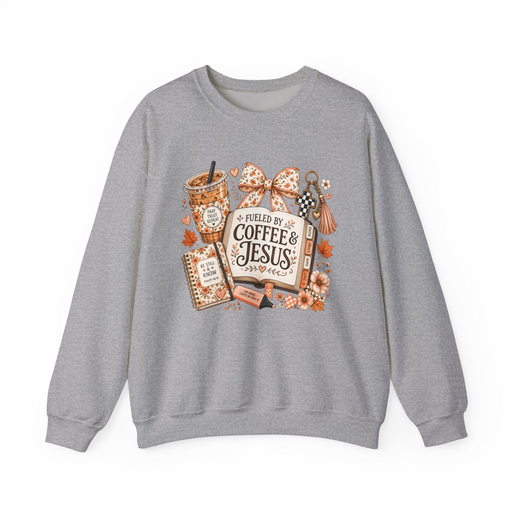 Christian Coffee Sweatshirt — "Fueled by Coffee & Jesus" Crewneck