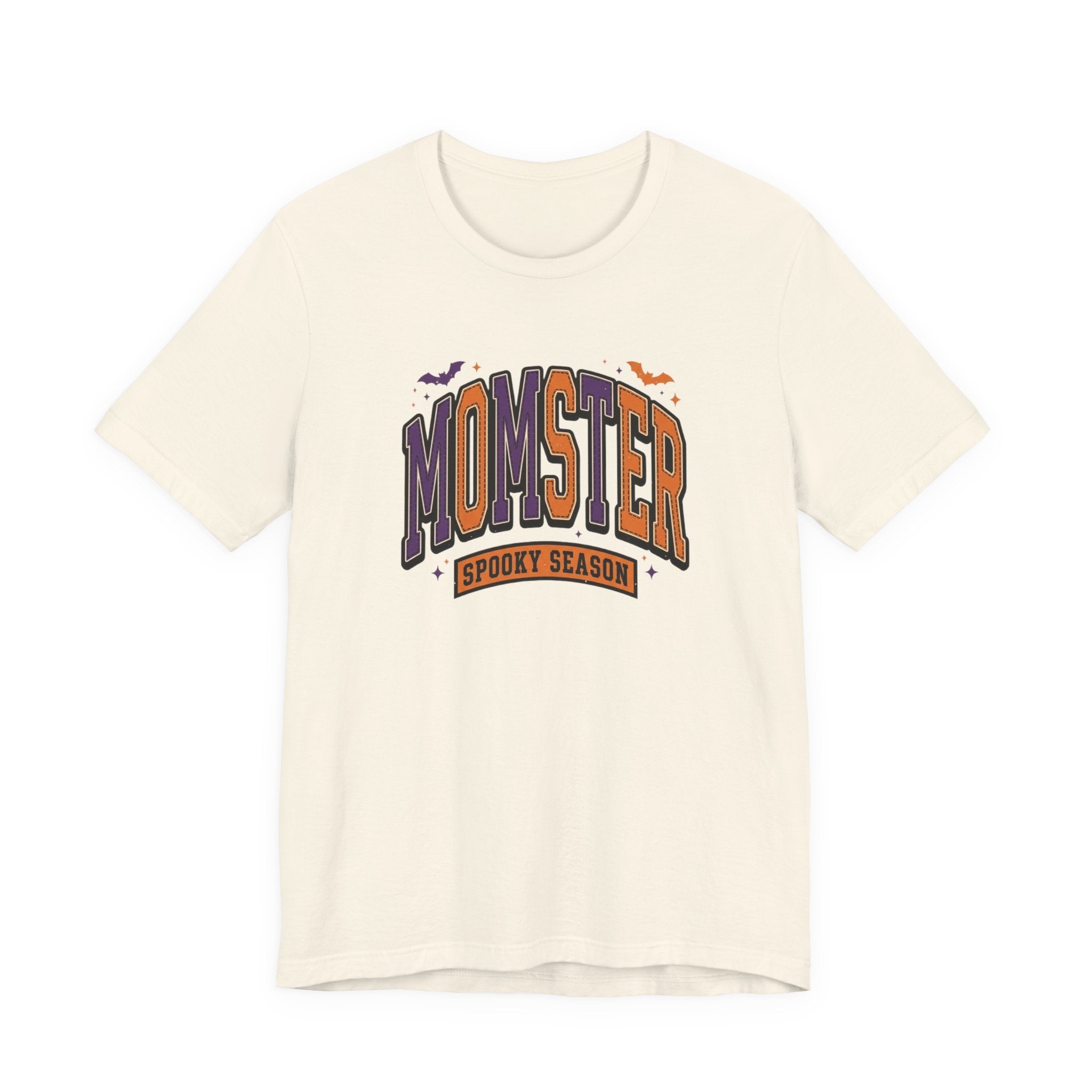 Momster Spooky Season Tee | Halloween Mom shirt, bats, purple & orange