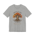 Rooted in Him Tree Tee | Christian Autumn, Fall Leaves Scripture Shirt
