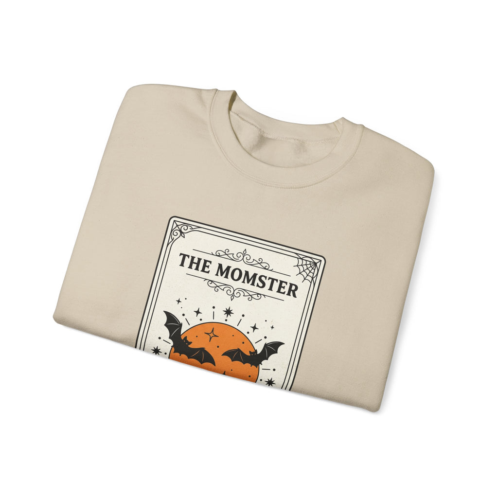 Momster Halloween Crewneck Sweatshirt | Bat Pumpkin Retro Spooky Graphic