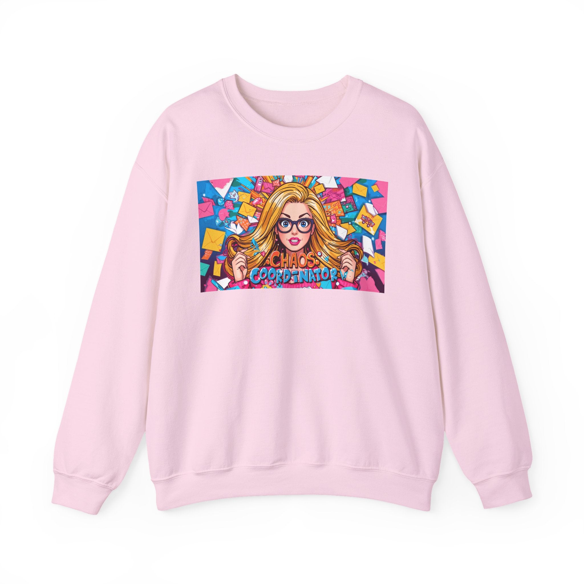 Crewneck Sweatshirt — Colorful ‘Chaos Coordinator’ Pop Art Graphic