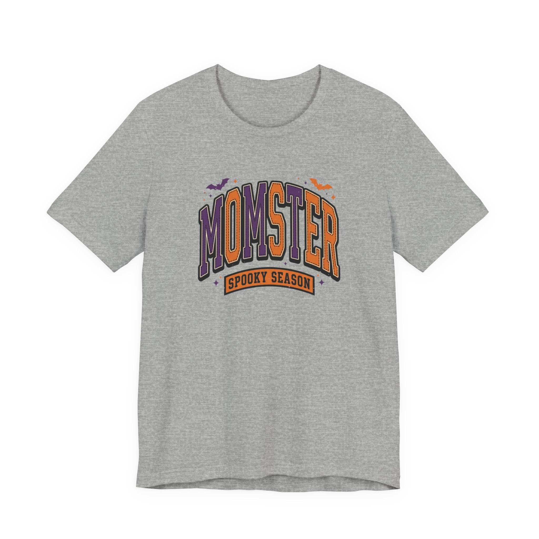 Momster Spooky Season Tee | Halloween Mom shirt, bats, purple & orange