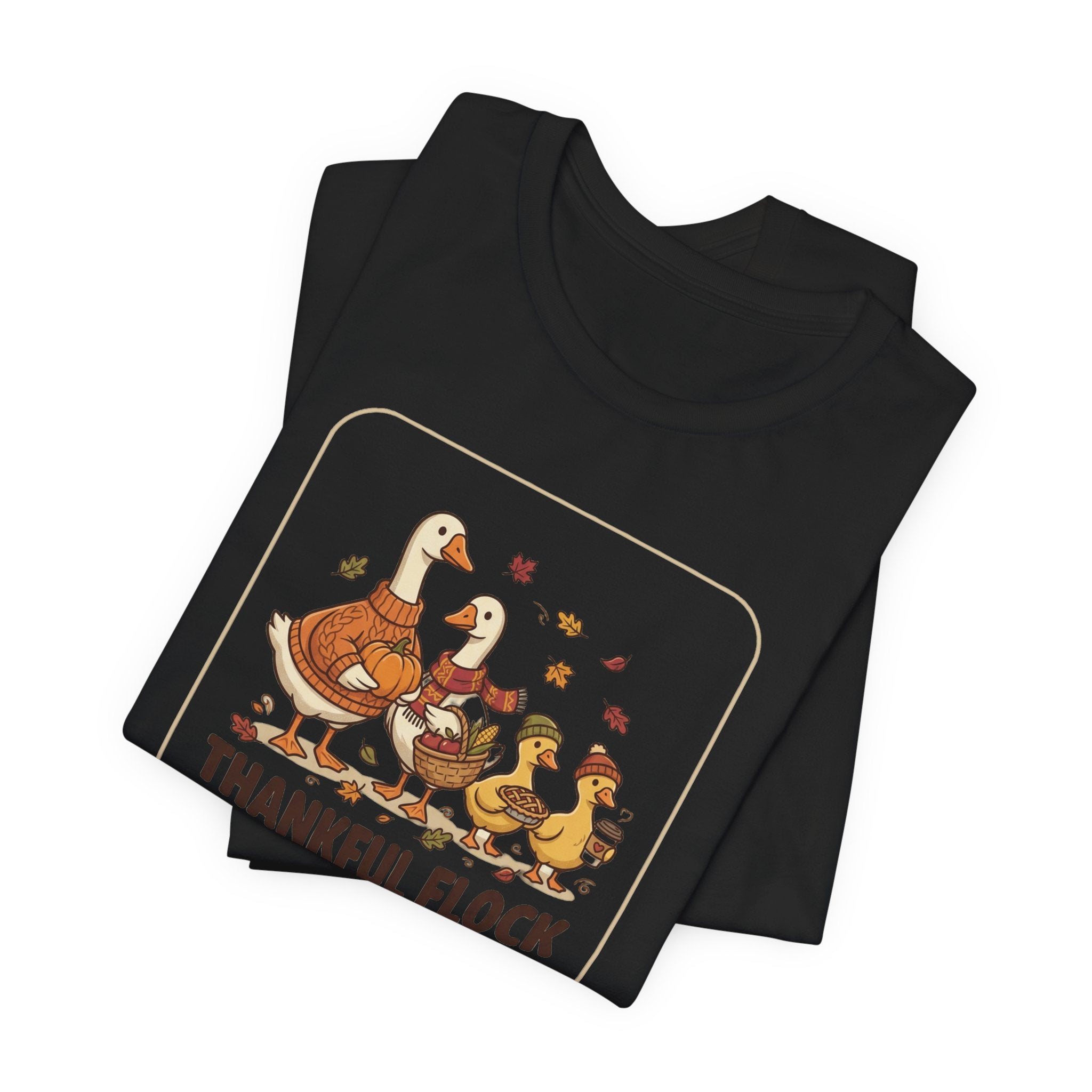 Thankful Flock Tee | Thanksgiving Harvest, Cute Turkey Family, Fall Leaves