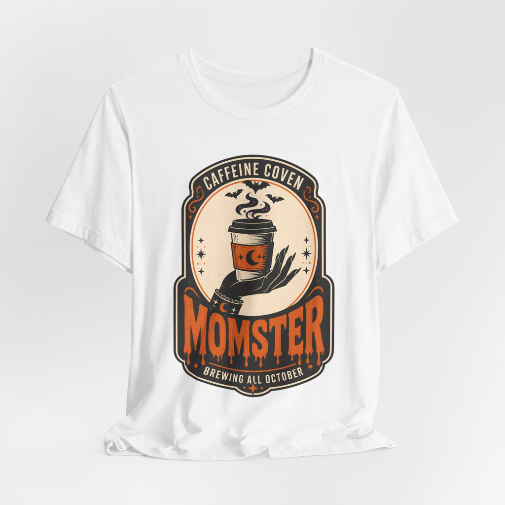 Momster Caffeine Coven Tee | Halloween Mom shirt, spooky coffee graphic