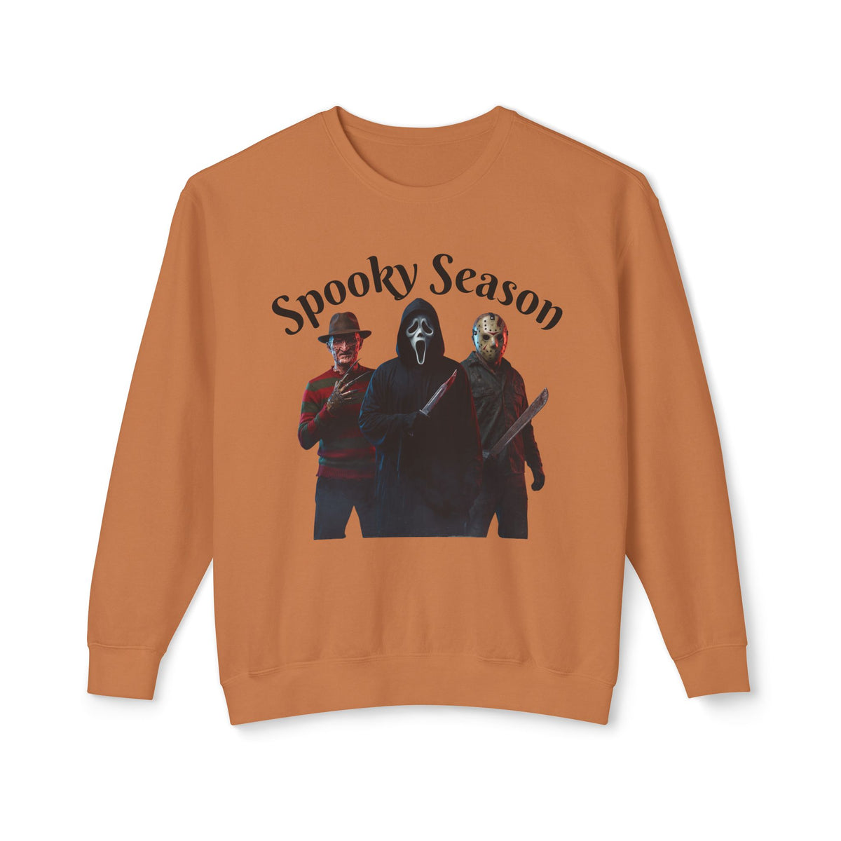 Spooky Season Sweatshirt — Horror Icons Crewneck (Freddy, Ghostface, Michael Myers)