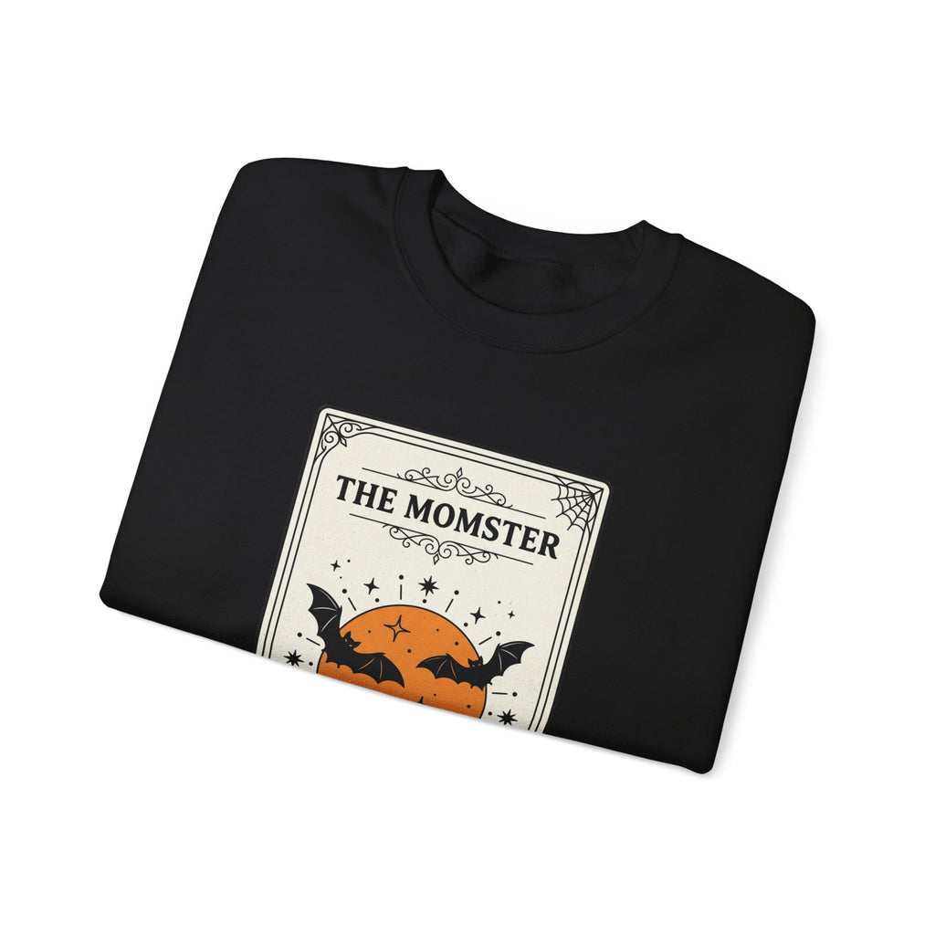 Momster Halloween Crewneck Sweatshirt | Bat Pumpkin Retro Spooky Graphic