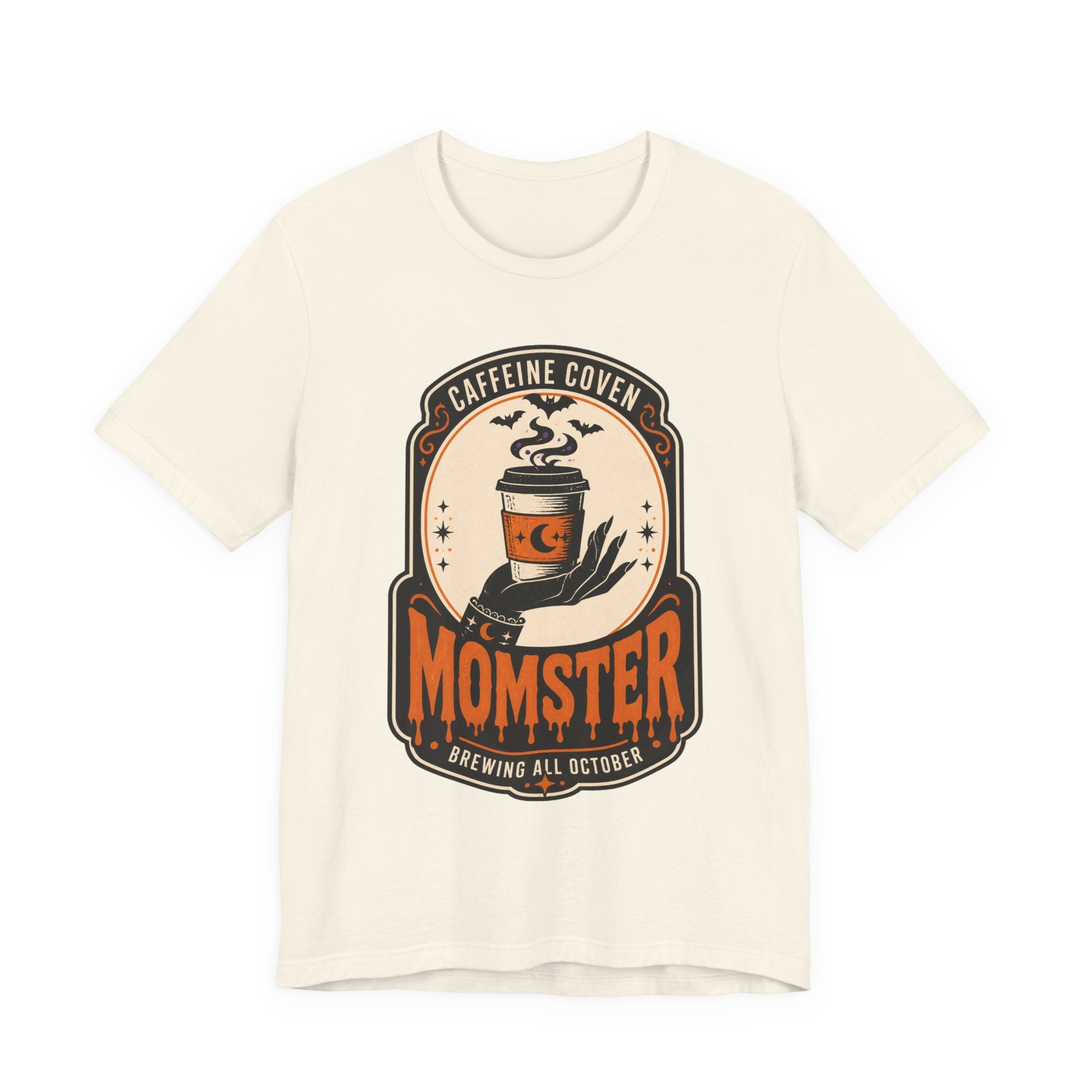 Momster Caffeine Coven Tee | Halloween Mom shirt, spooky coffee graphic