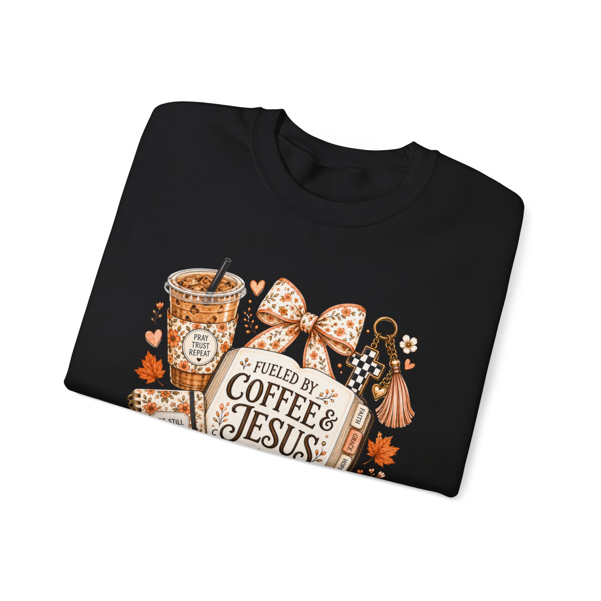 Christian Coffee Sweatshirt — "Fueled by Coffee & Jesus" Crewneck