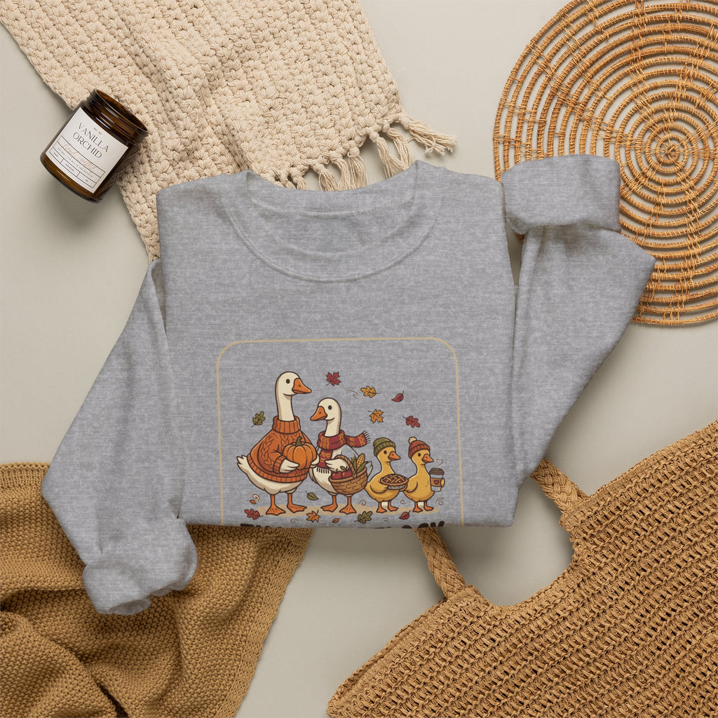Thankful Flock Crewneck Sweatshirt | Thanksgiving Turkey, Fall Foliage