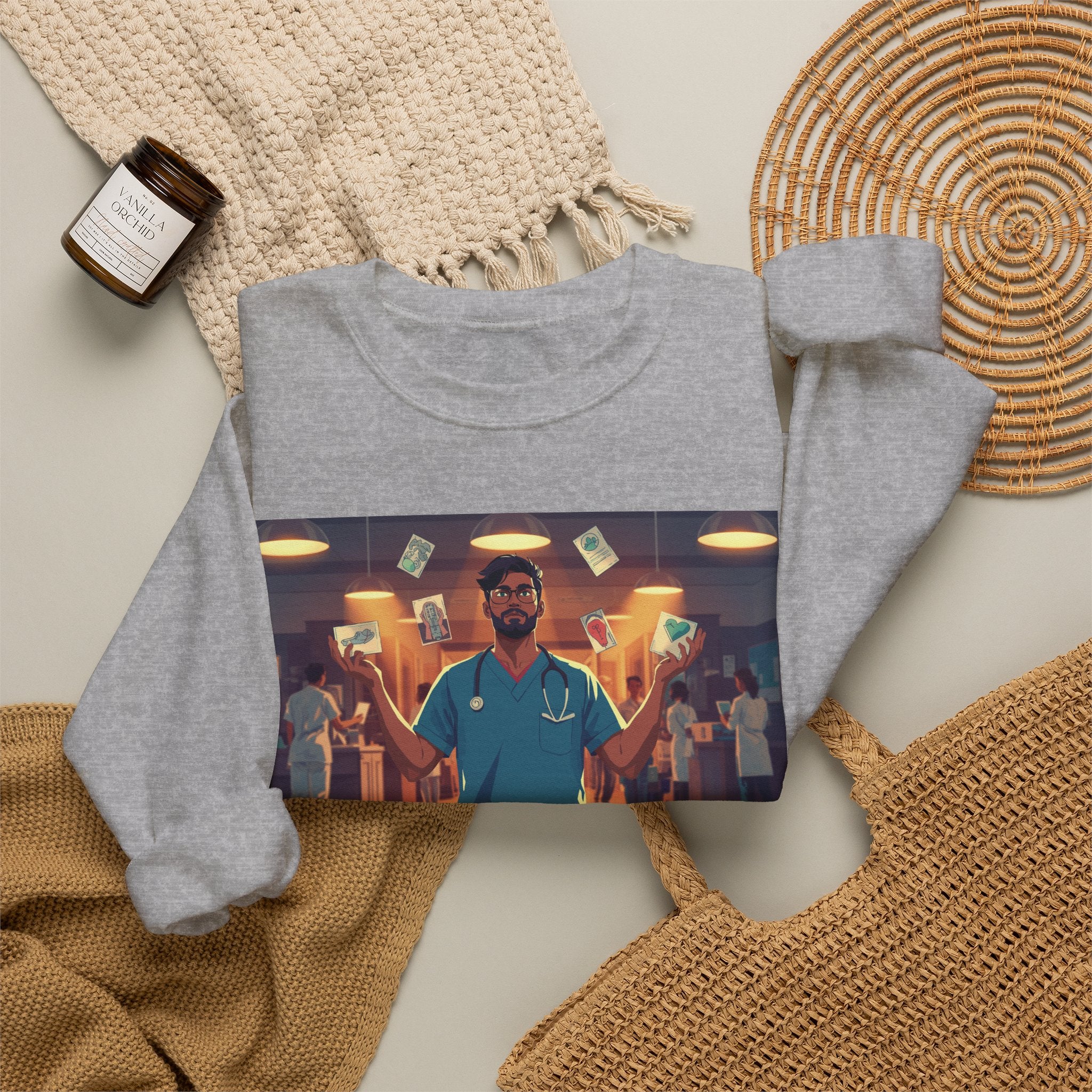 ER Doctor Crewneck Sweatshirt — Proud Medical Staff Graphic Pullover