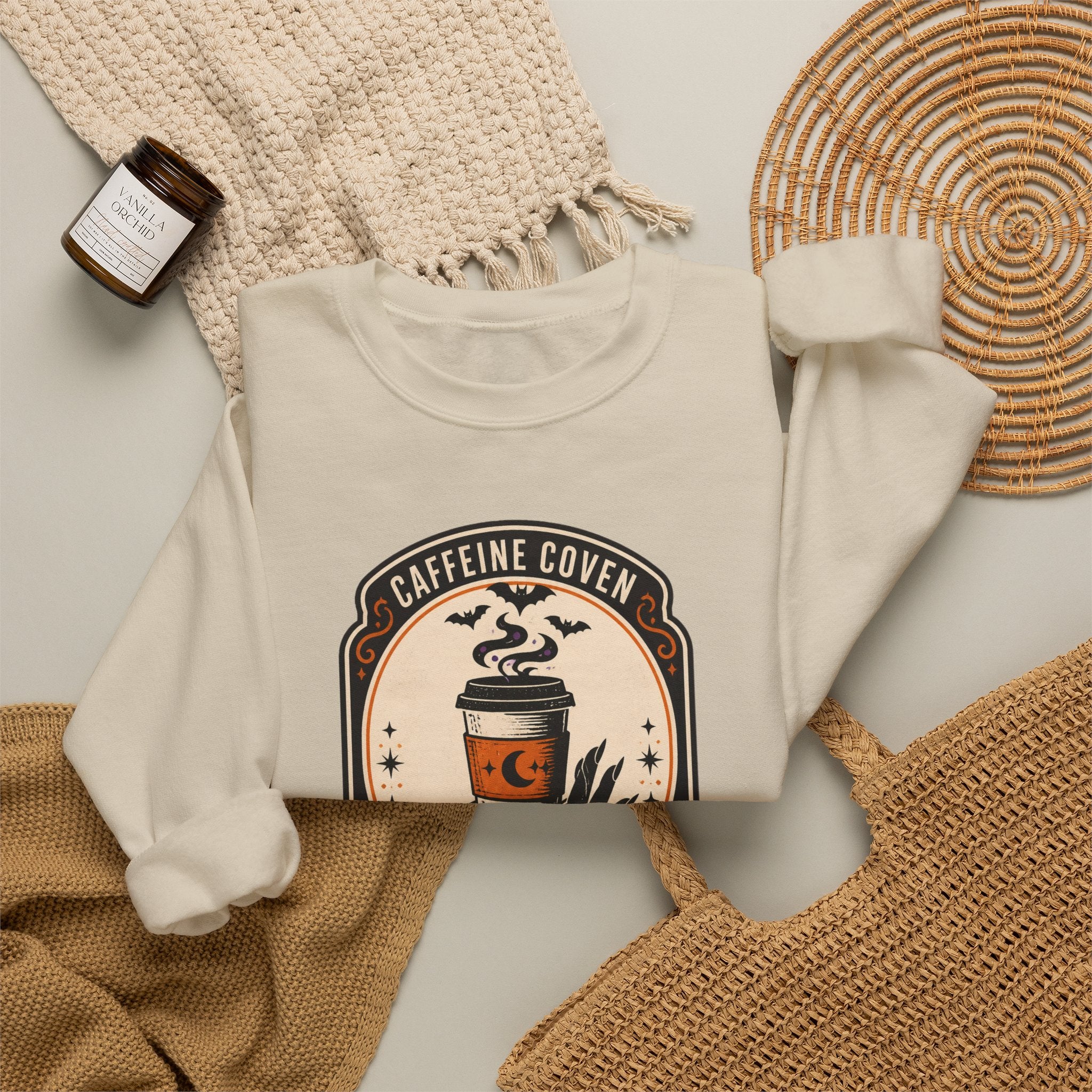 Momster Caffeine Coven Crewneck Sweatshirt | Halloween mom graphic