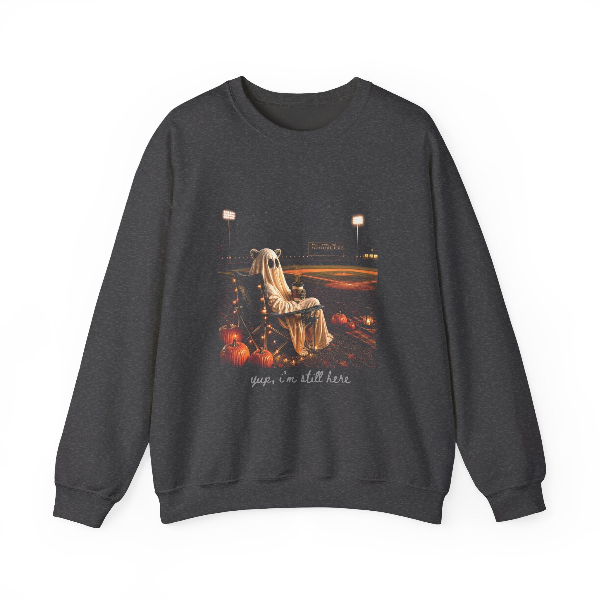 Halloween Ghost Recliner Sweatshirt - "Yeah, I’m Still Here" Cozy Crewneck