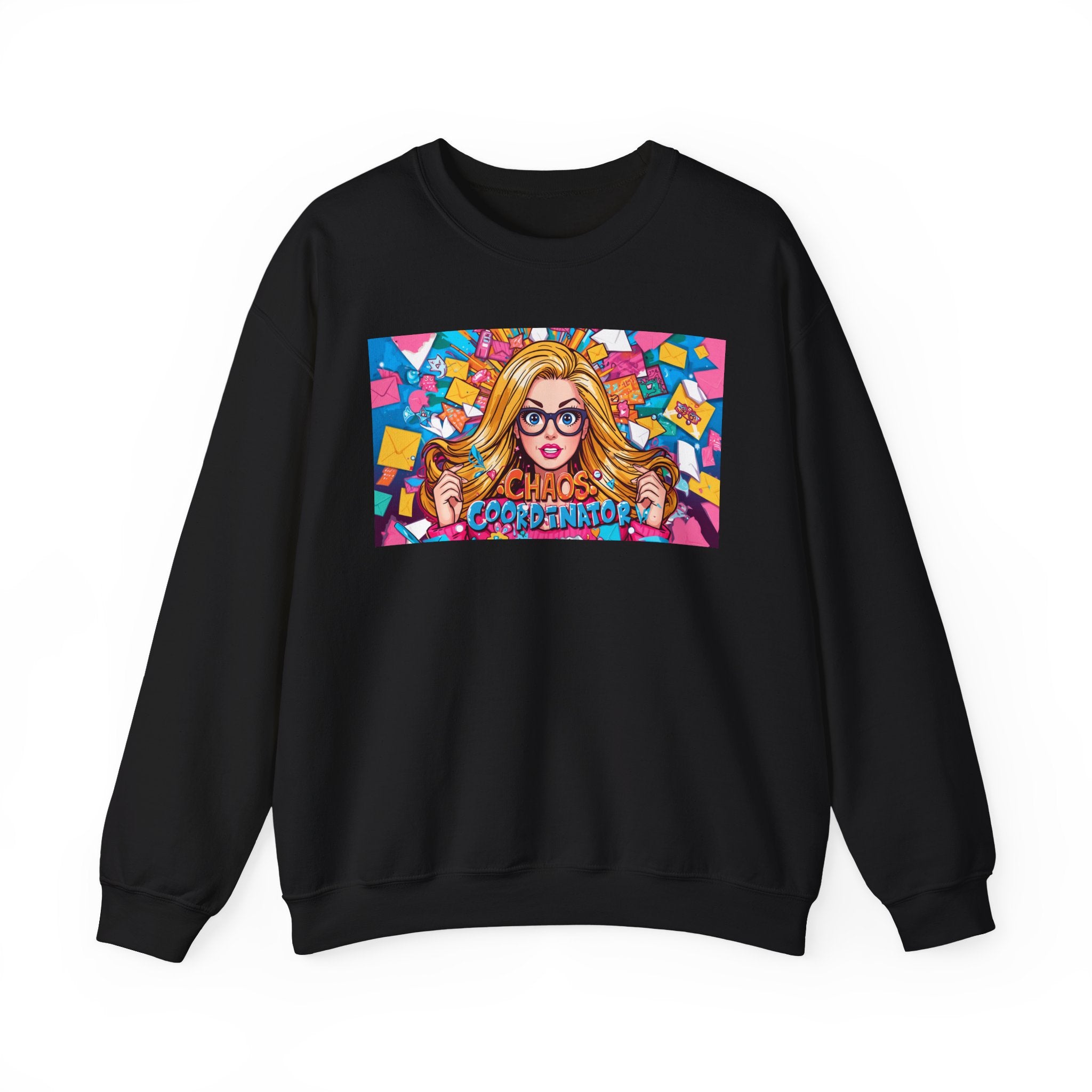 Crewneck Sweatshirt — Colorful ‘Chaos Coordinator’ Pop Art Graphic