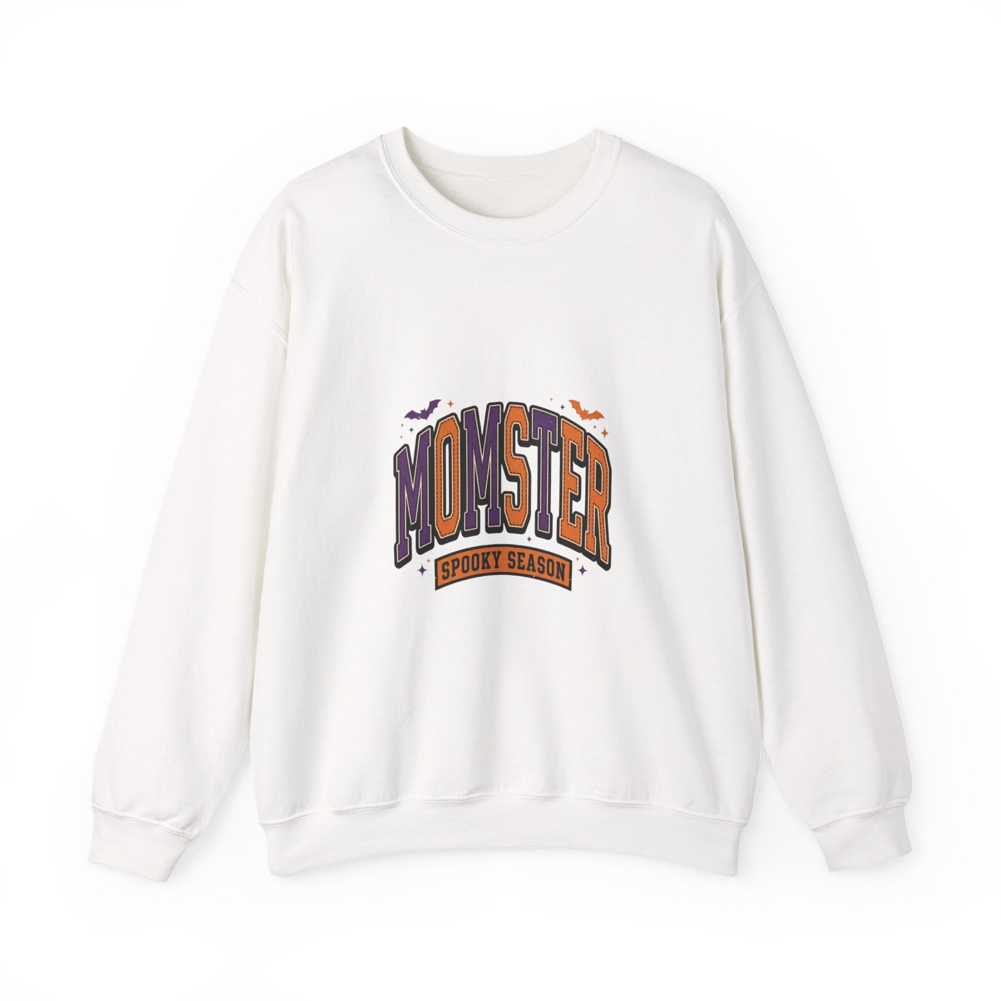 Momster Spooky Season Crewneck Sweatshirt | Halloween mom, bats, vintage orange-purple