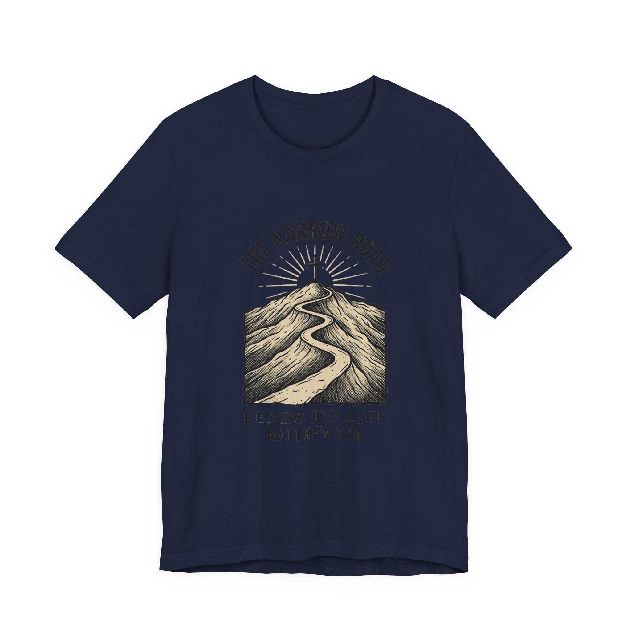 The Narrow Road Tee | Christian Streetwear, Matthew 7:14 Scripture Graphic