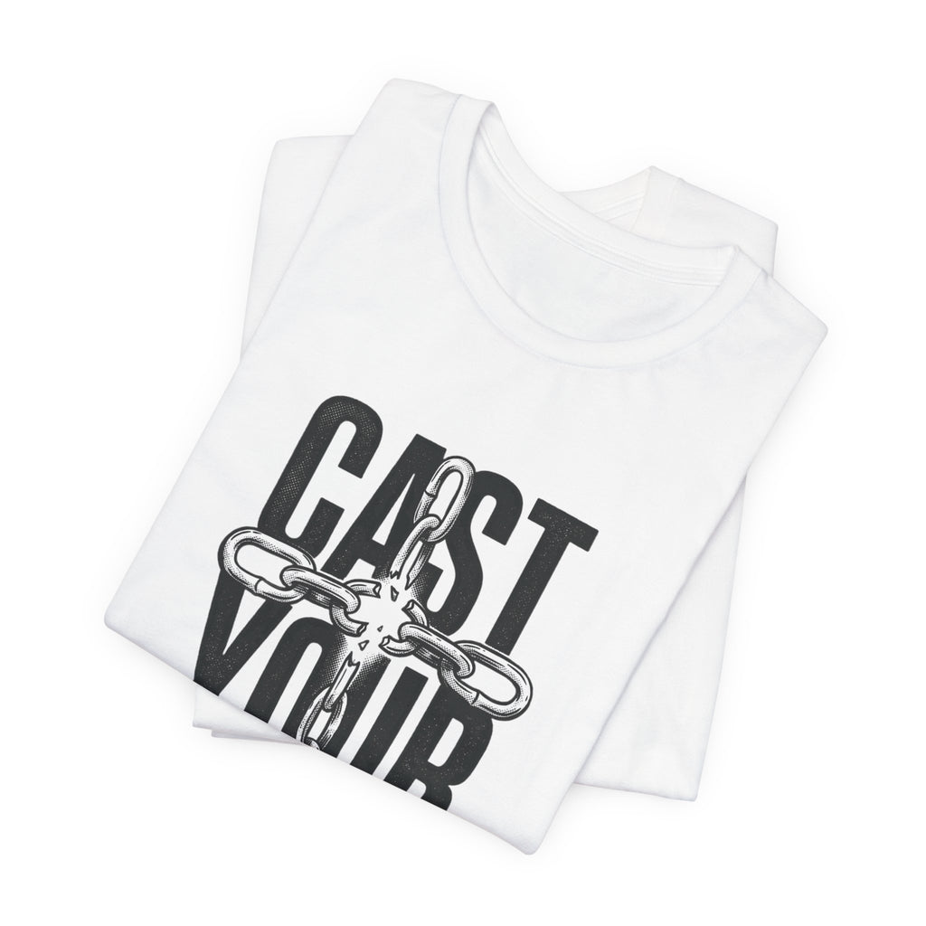 Cast Your Cares Tee | Christian streetwear, scripture cross graphic