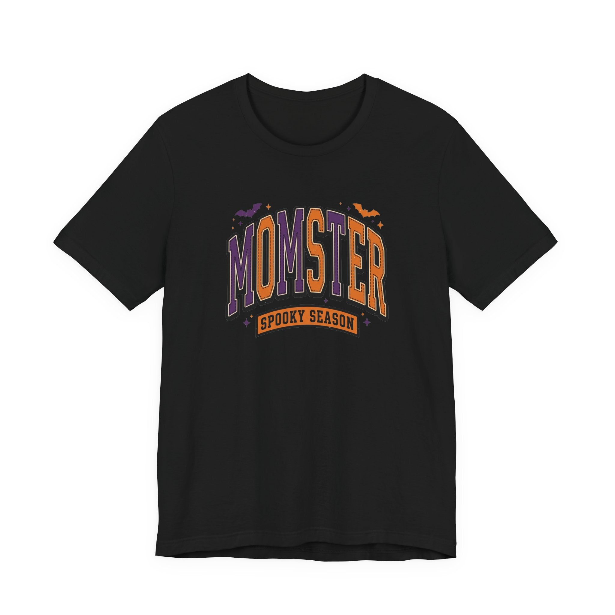 Momster Spooky Season Tee | Halloween Mom shirt, bats, purple & orange
