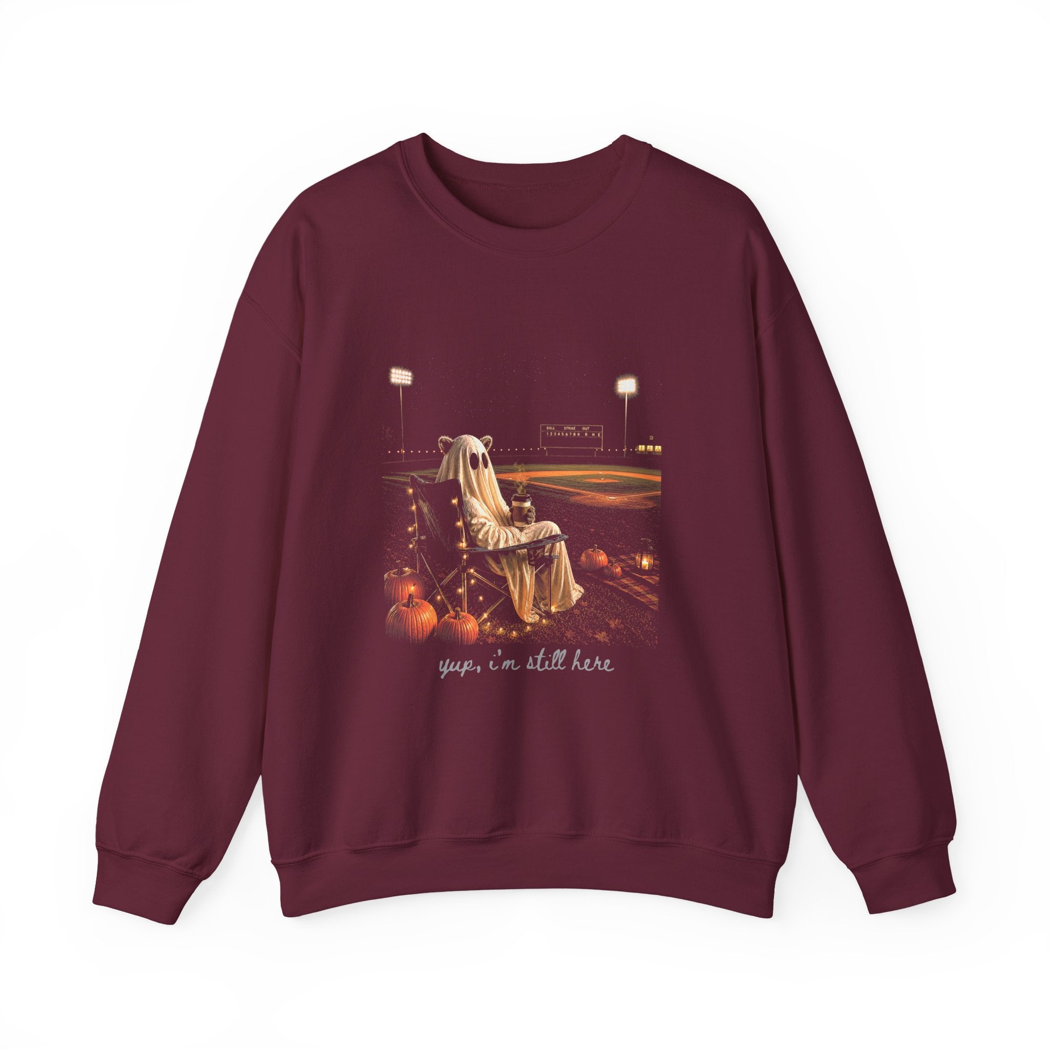 Halloween Ghost Recliner Sweatshirt - "Yeah, I’m Still Here" Cozy Crewneck