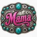 Mama Belt Buckle PNG — Digital Download