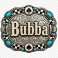 Bubba Checkered Spade Belt Buckle PNG — Digital Download